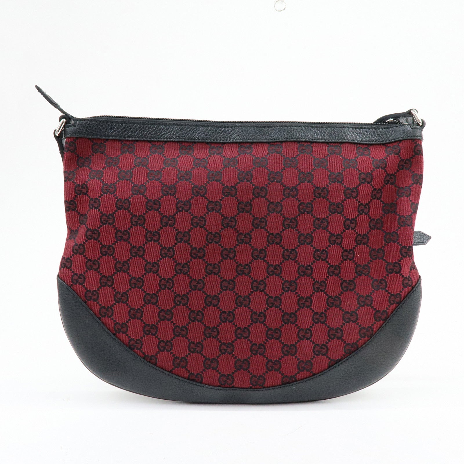 GUCCI GG Canvas Leather Shoulder Bag Crossbody Bag Red Black 272380