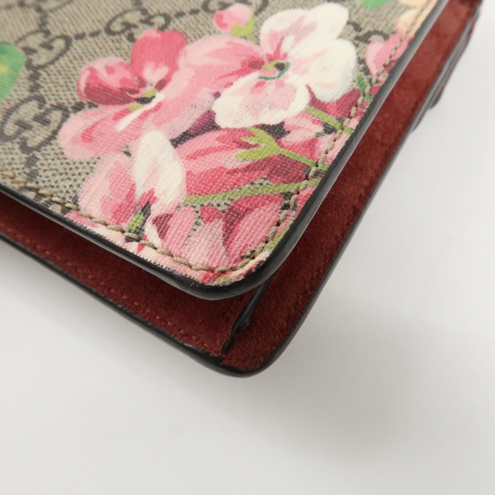 GUCCI Dionysus GG Blooms GG Supreme Shoulder Bag Beige Red 421970 Used