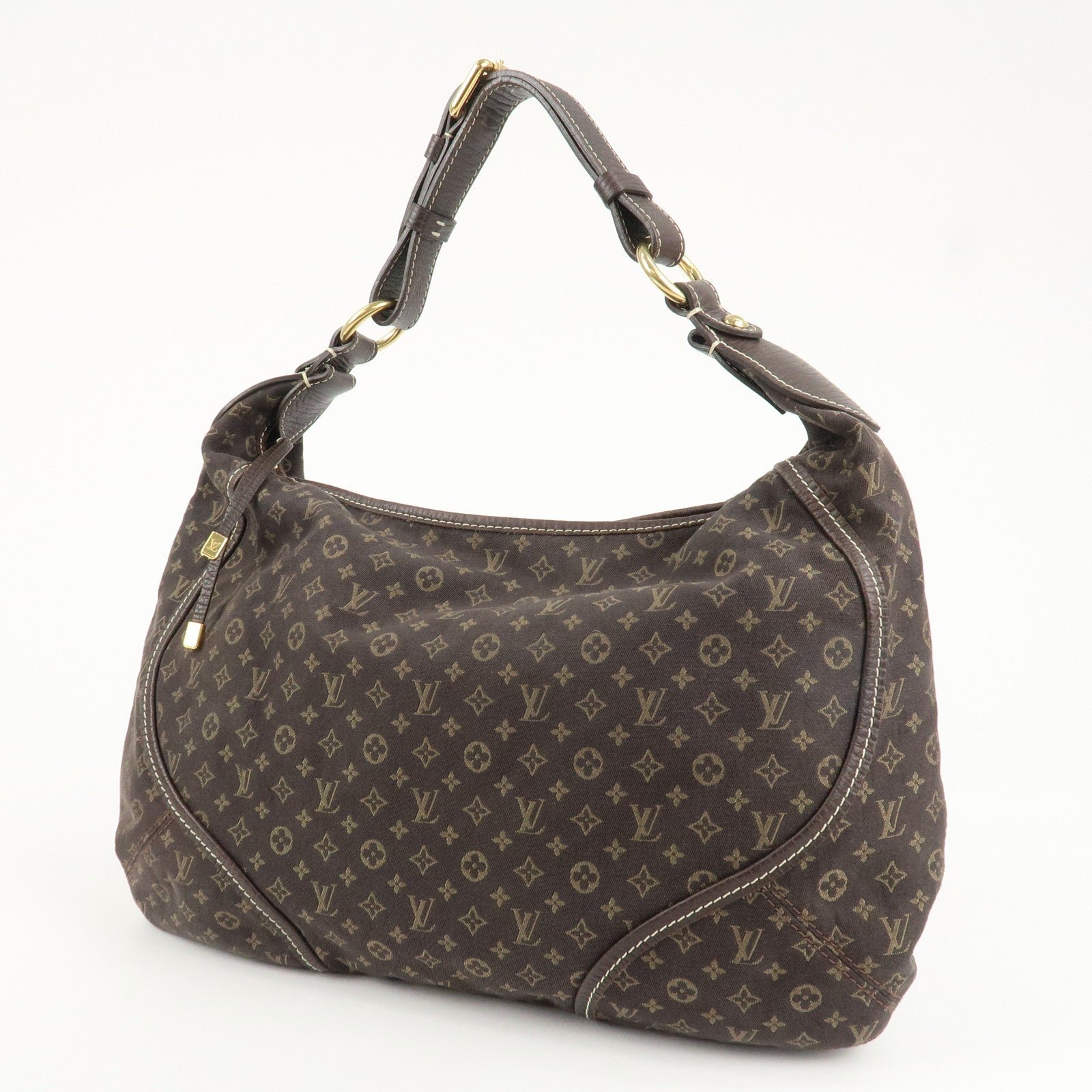 Louis Vuitton Monogram Mini Lin Manon MM Shoulder Bag Ebene M95619 Used