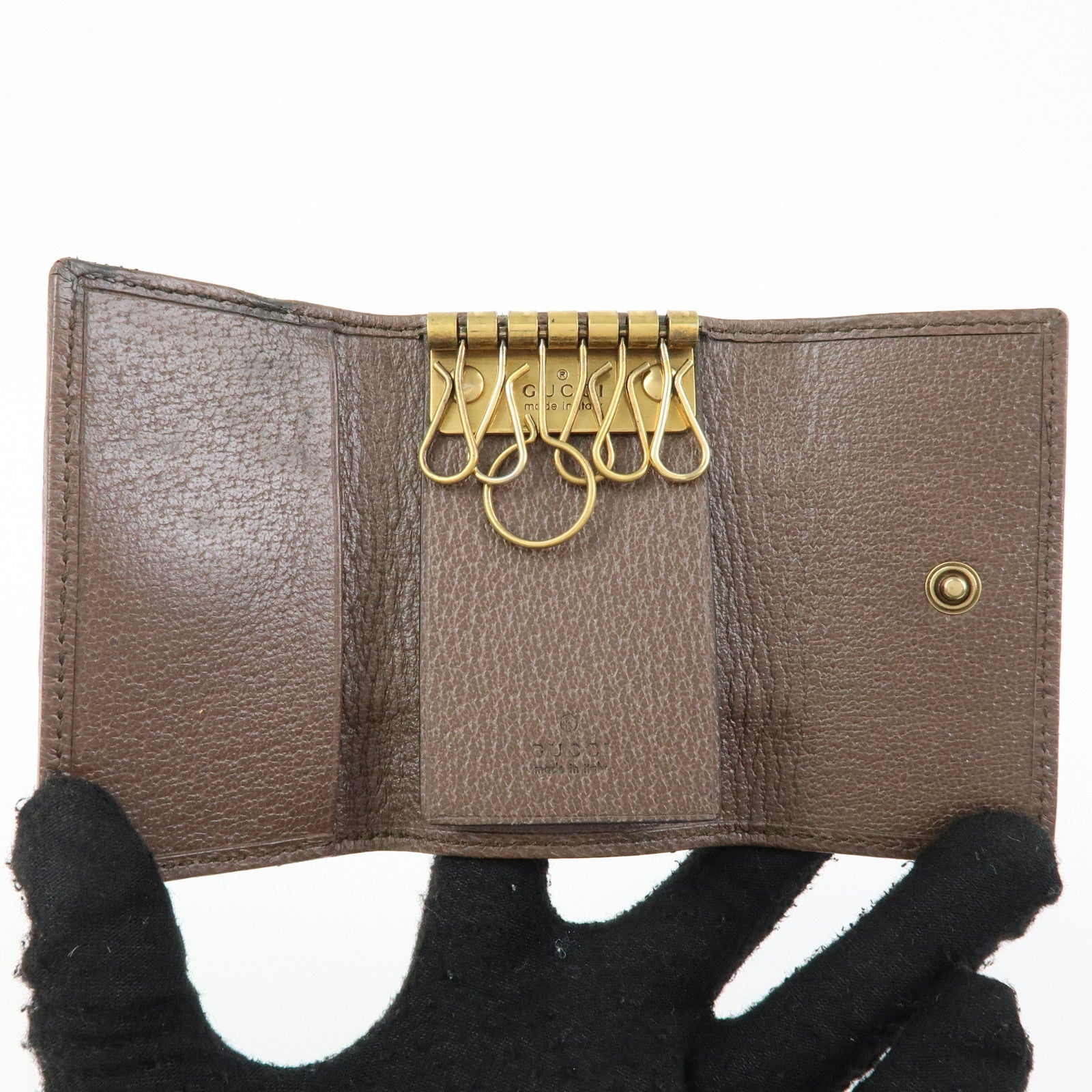 GUCCI GG Marmont Sherry GG Supreme Leather 6 Ring Key Case 603732
