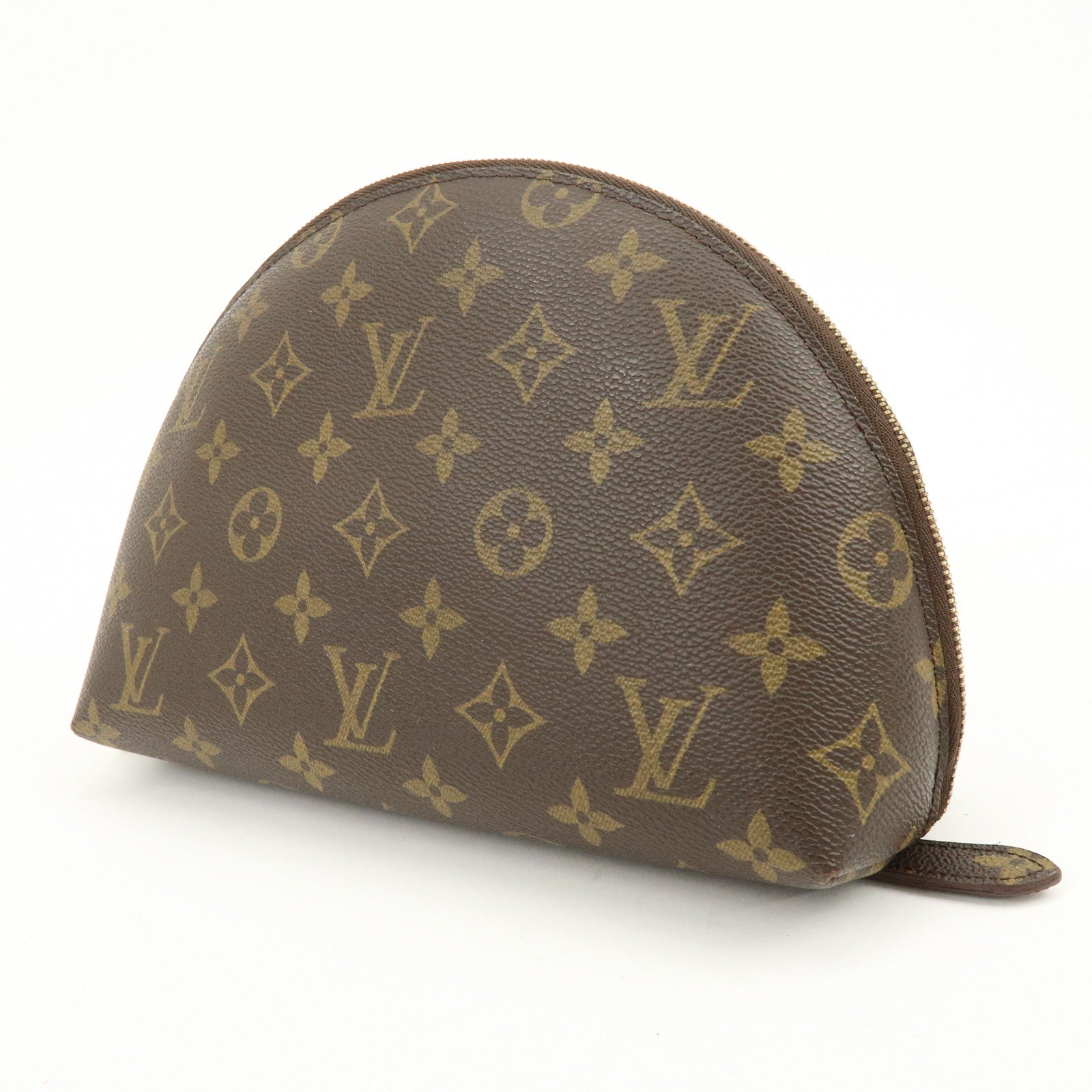 Louis Vuitton Monogram Trousse Demi Ronde Pouch Brown M47520