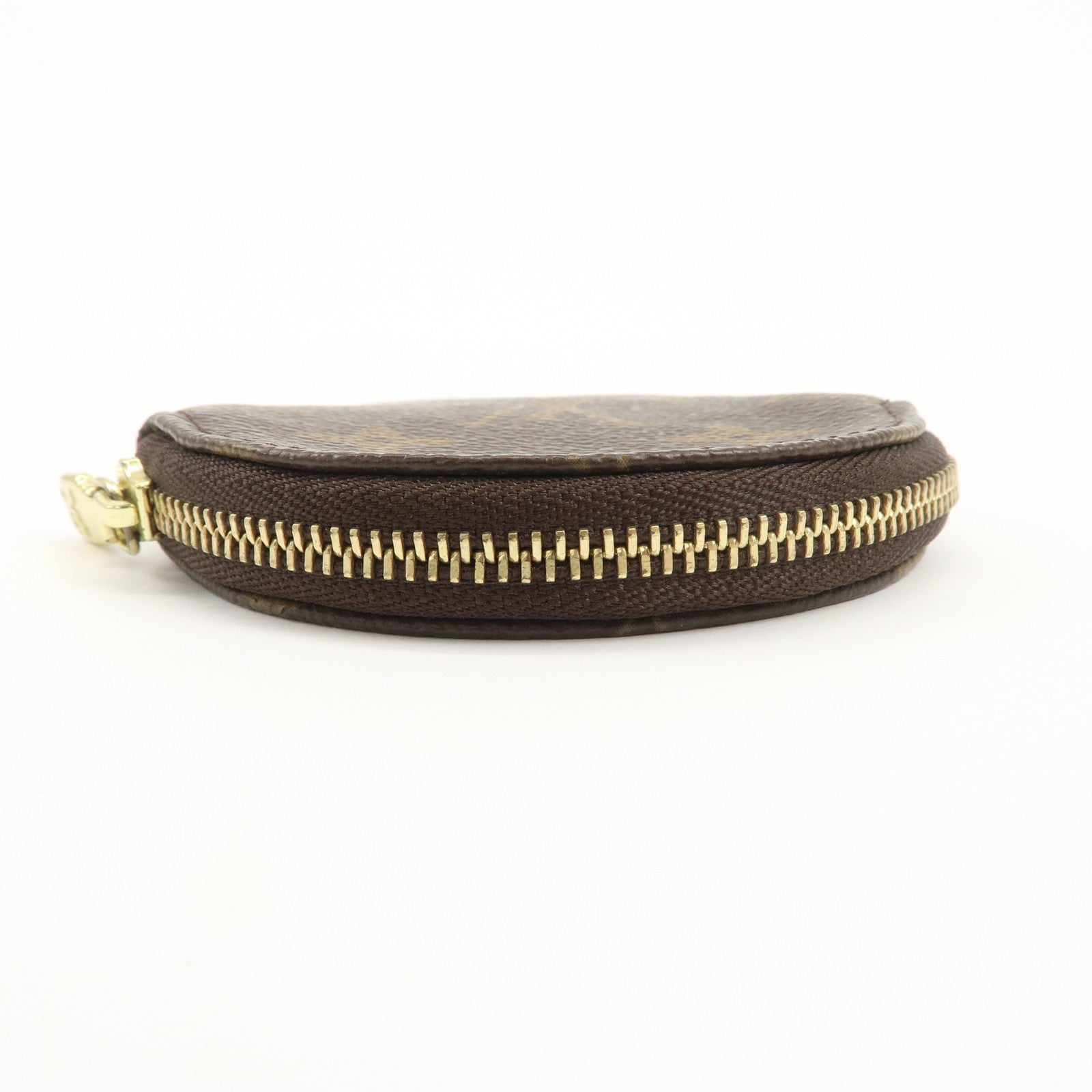 Louis Vuitton Monogram Porte Monnaie Rond Coin Case Brown M61926 Used