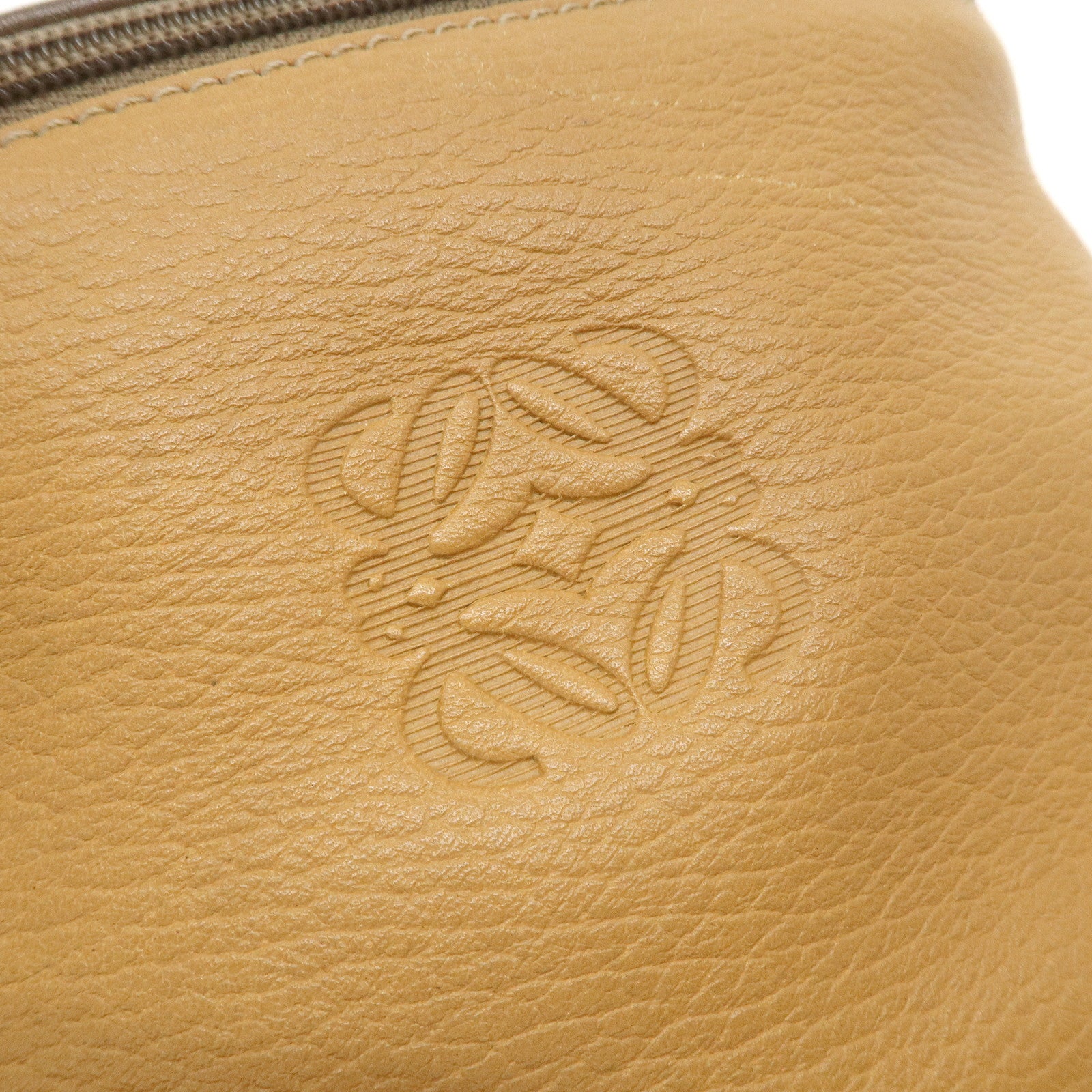 LOEWE Leather 2WAY Bag Hand Bag Shoulder Bag Brown Gold Hardware