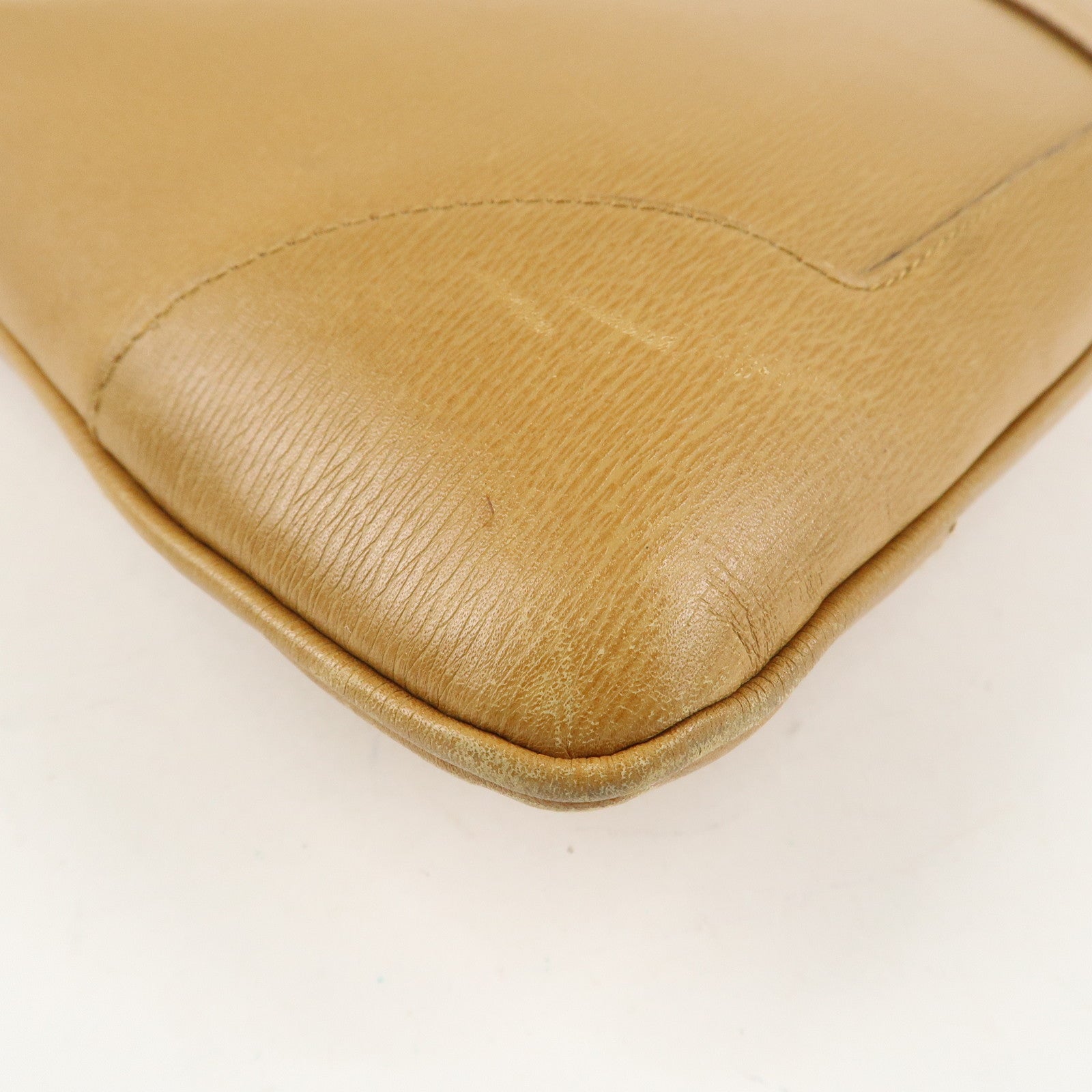 GUCCI Bamboo Leather Shoulder Bag Hand Bag Beige 001.4060.002058 Used