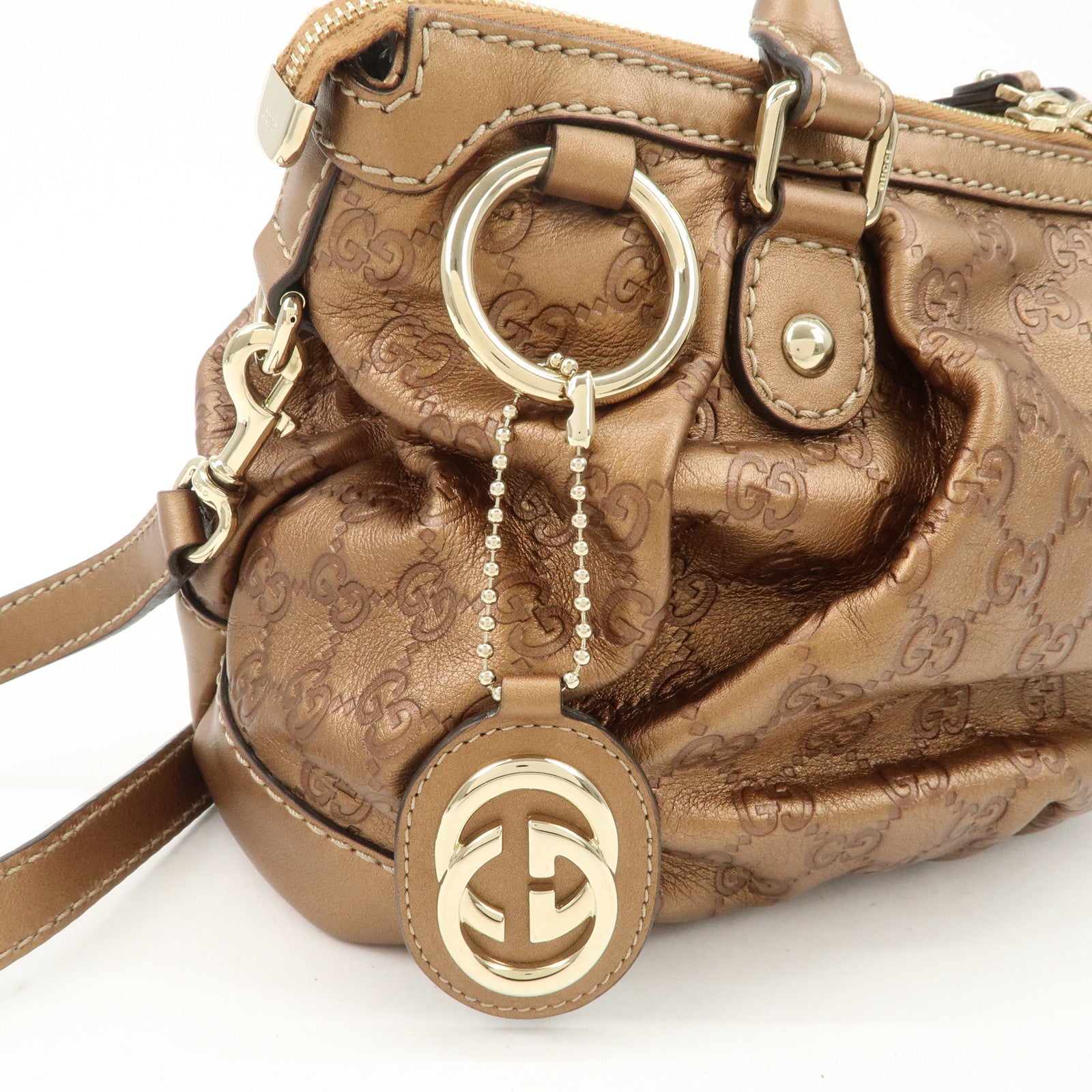 GUCCI Sukey Guccissima Leather 2Way Shoulder Bag Brown 247902