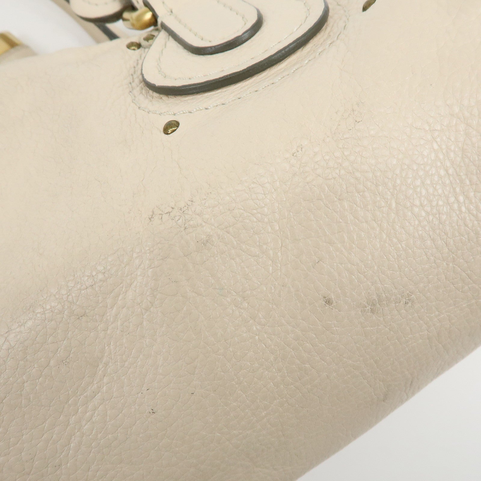 Chloe Paddington Leather Hand Bag Boston Bag Shoulder Bag Ivory