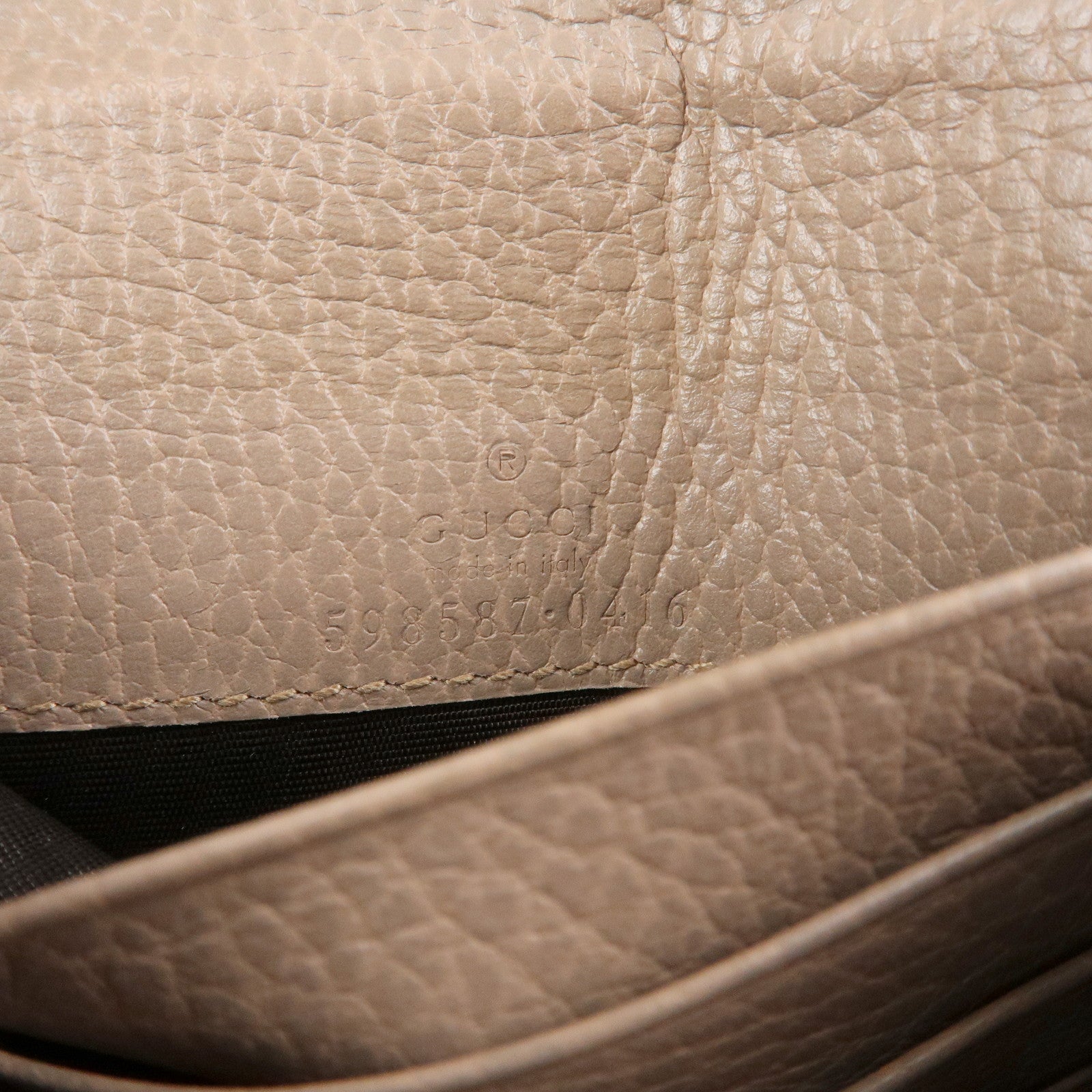 GUCCI GG Marmont Leather Compact Wallet Pink Beige 59858