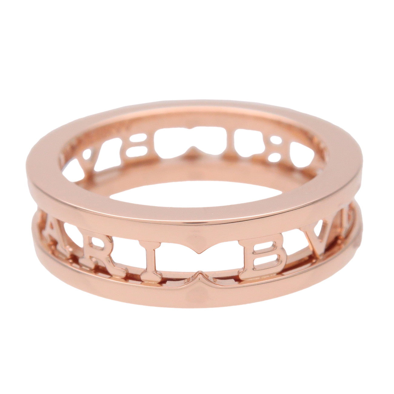 BVLGARI B-Zero1 Spiral Logo Ring K18 750PG Rose Gold #52 US6 EU52