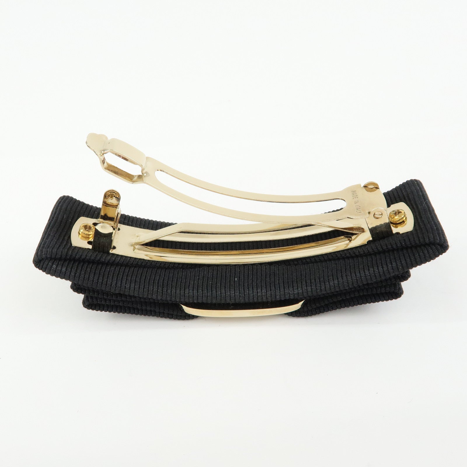 Ferragamo Set of 2 Vara Ribbon Metal Canvas Hair Clip Scarf Ring