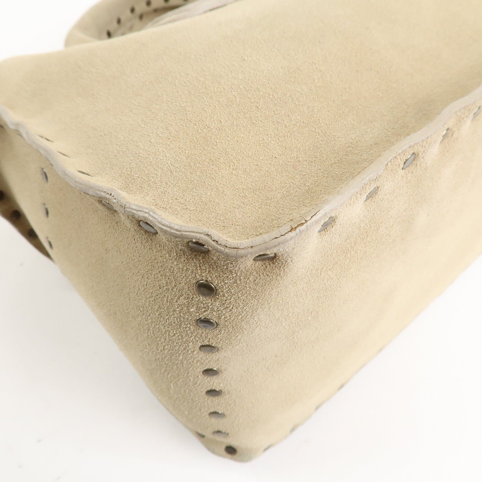 CELINE Suede Boogie Bag Hand Bag Tote Bag Ivory CE00/38 Used