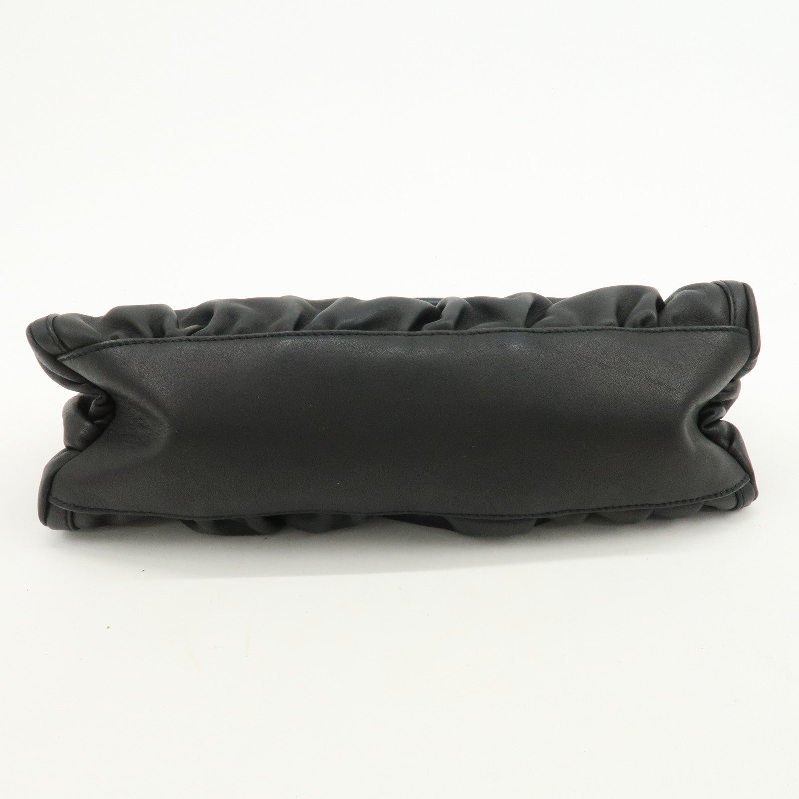 GUCCI Abbey Logo Leather Shoulder Bag Hand Bag Black 190525