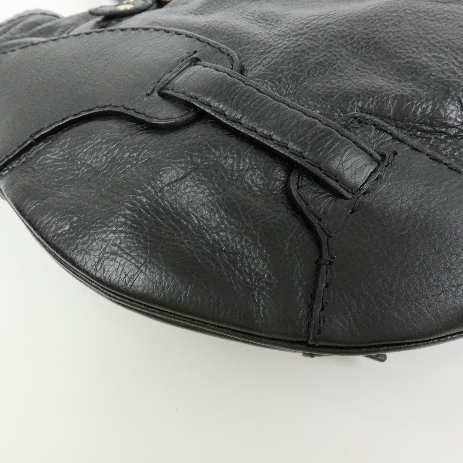 GUCCI Horsebit Leather 2Way Bag Hand Bag Shoulder Bag Black 189888