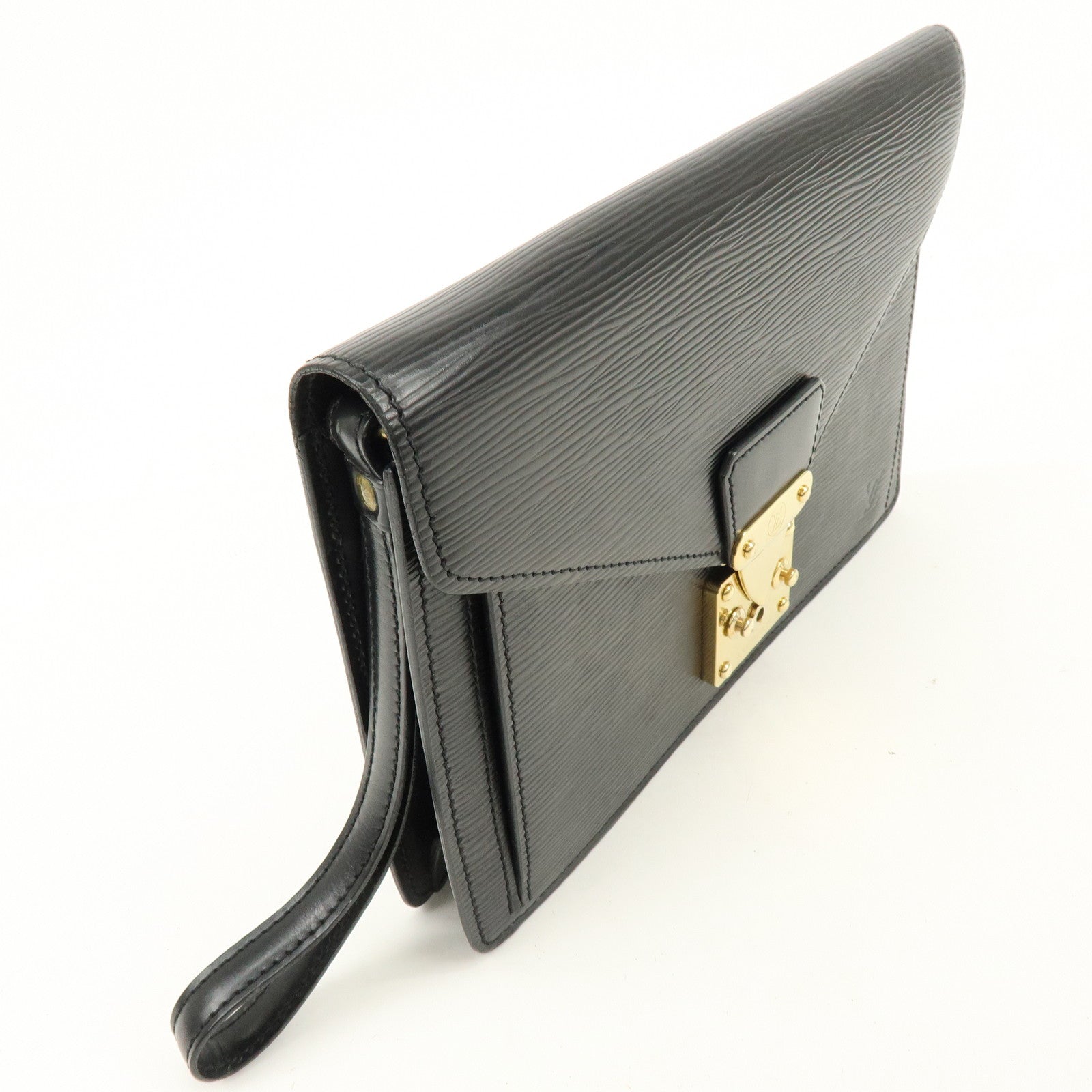 Louis Vuitton Epi Sellier Dragonne Clutch Bag Noir Black M52612