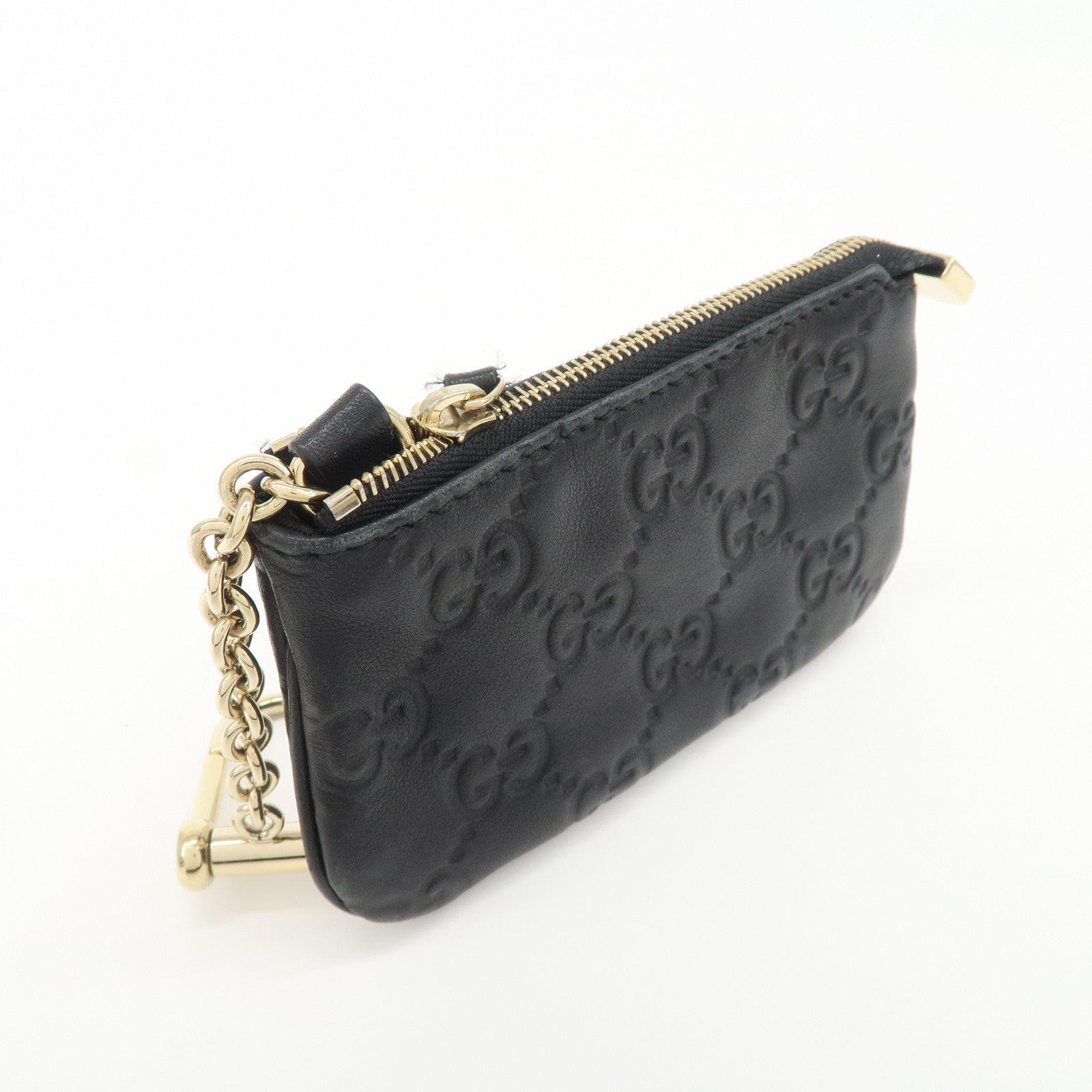 GUCCI Guccissima Leather Coin Case Key Case Black 233183