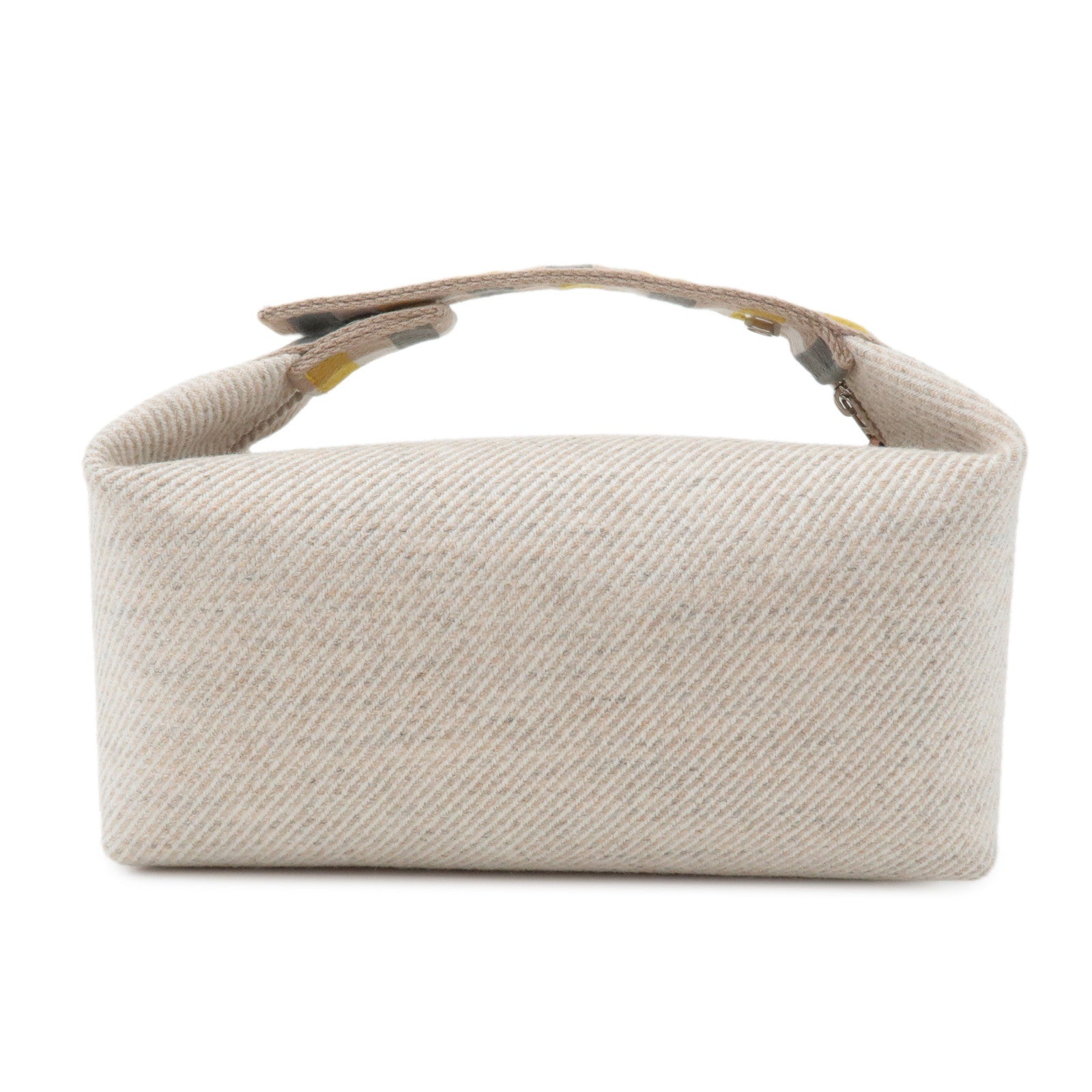 HERMES Wool Bride A Brac PM Hand Bag Silver Hardware Used