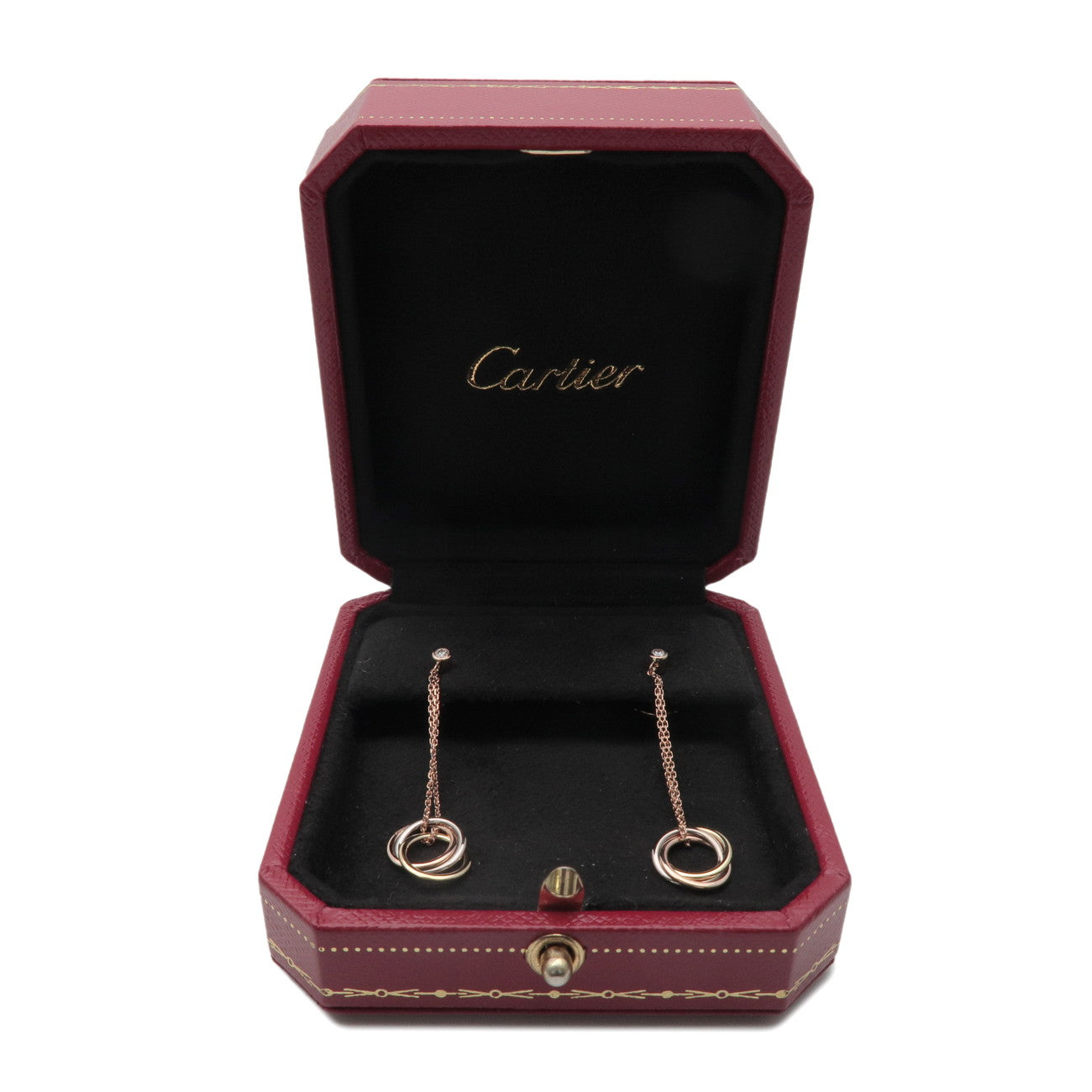 Cartier Sweet Trinity 1P Diamond Earrings K18 750WG/PG/YG