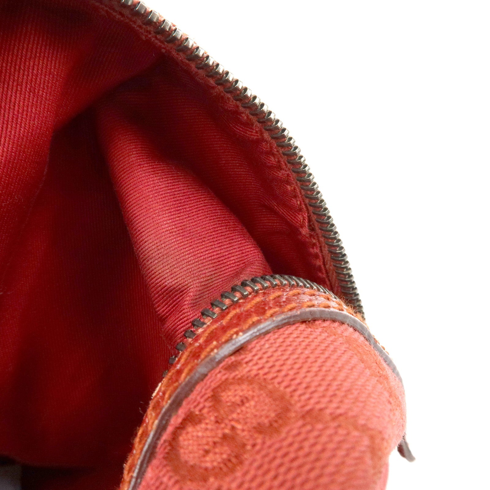 GUCCI GG Canvas Leather Hand Bag Tote Bag Red 113009