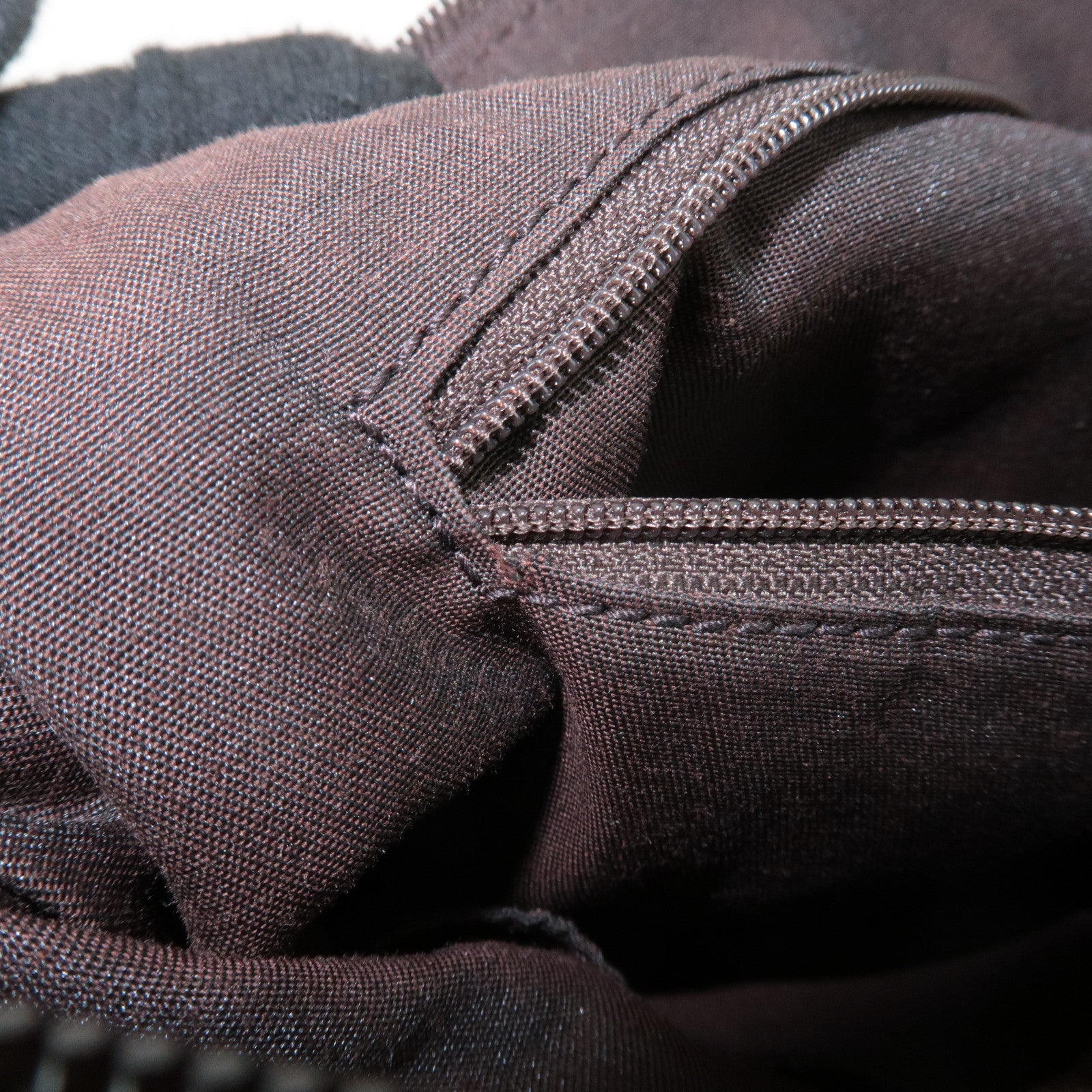 GUCCI Abbey GG Canvas Leather Shoulder Bag Dark Brown 265691 Used