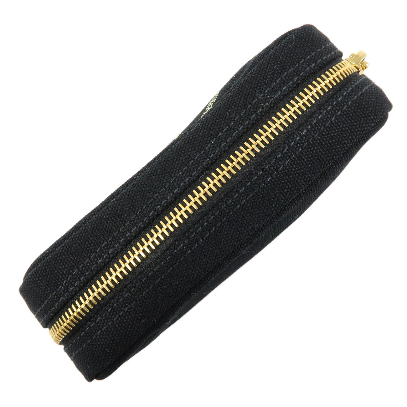 PRADA Logo Canapa Canvas Cosmetic Pouch Black 1NA021