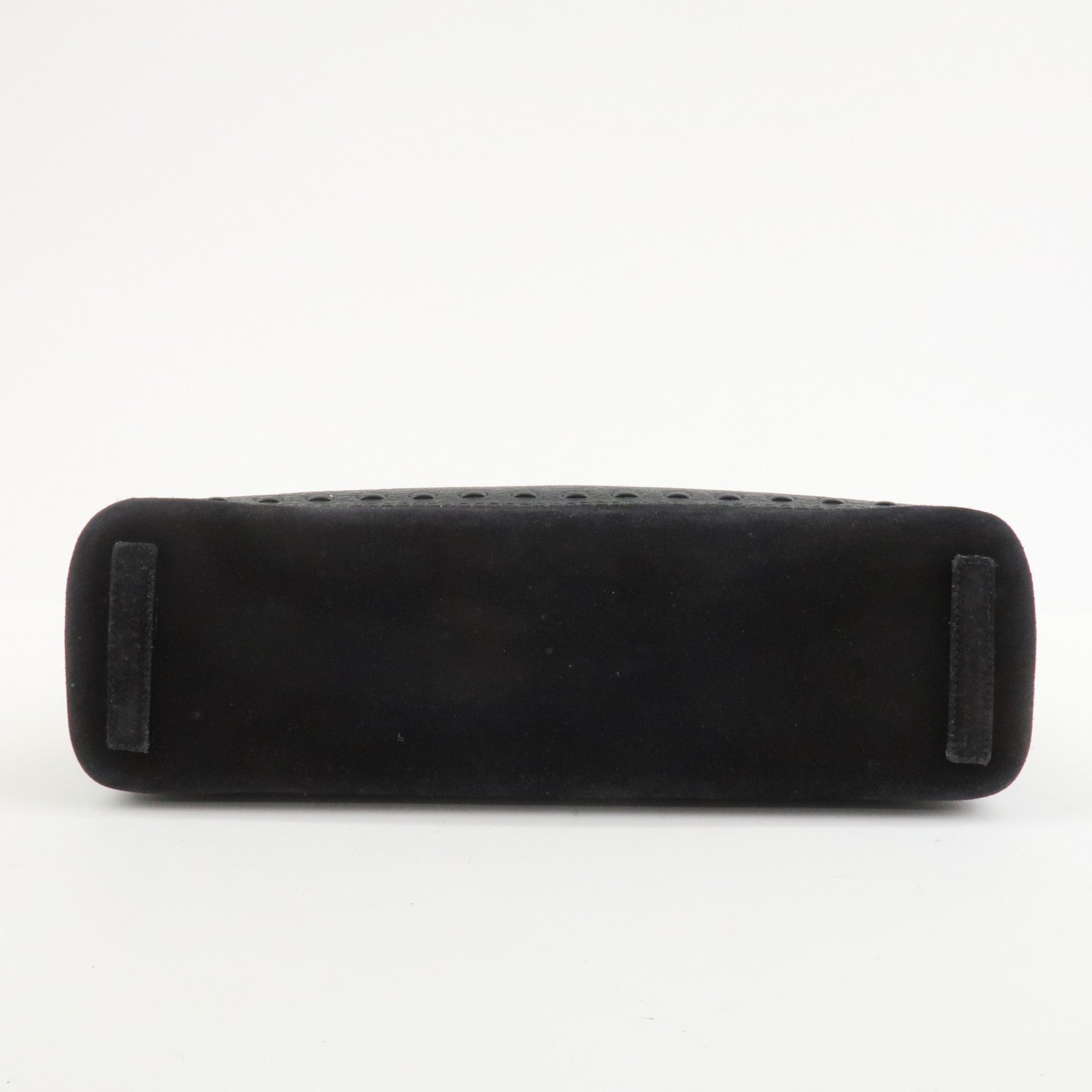 Ferragamo Leather Suede Shoulder Bag Hand Bag Black