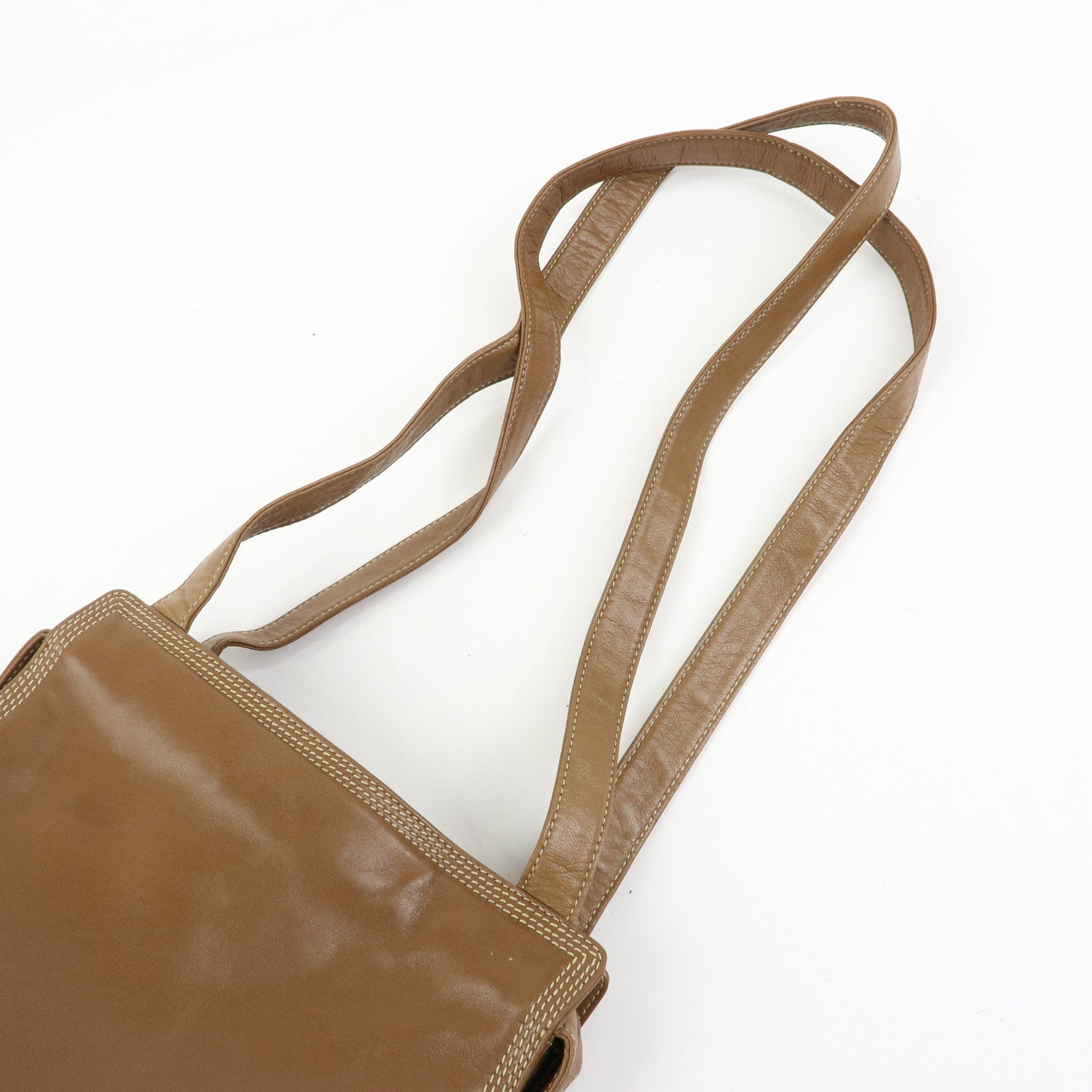 LOEWE Anagram Nappa Leather Shoulder Bag Hand Bag Brown