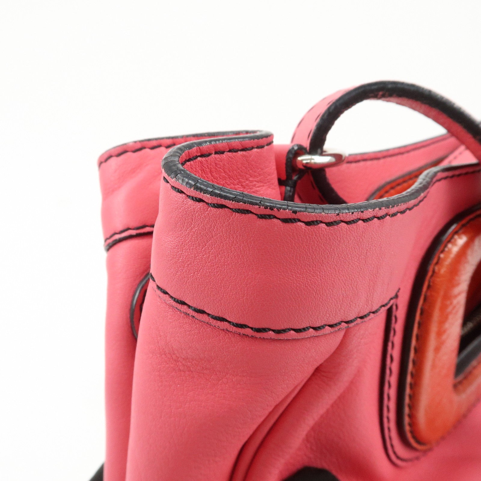 LOEWE Anagram Leather Shoulder Bag Hand Bag Pink