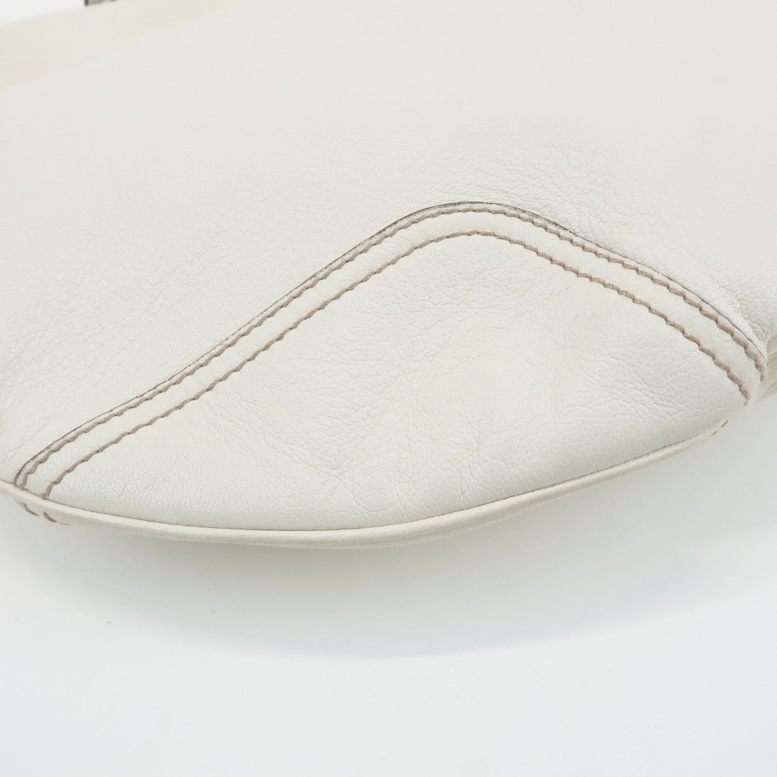 GUCCI Sherry Princy Leather Shoulder Bag White 162882 Used