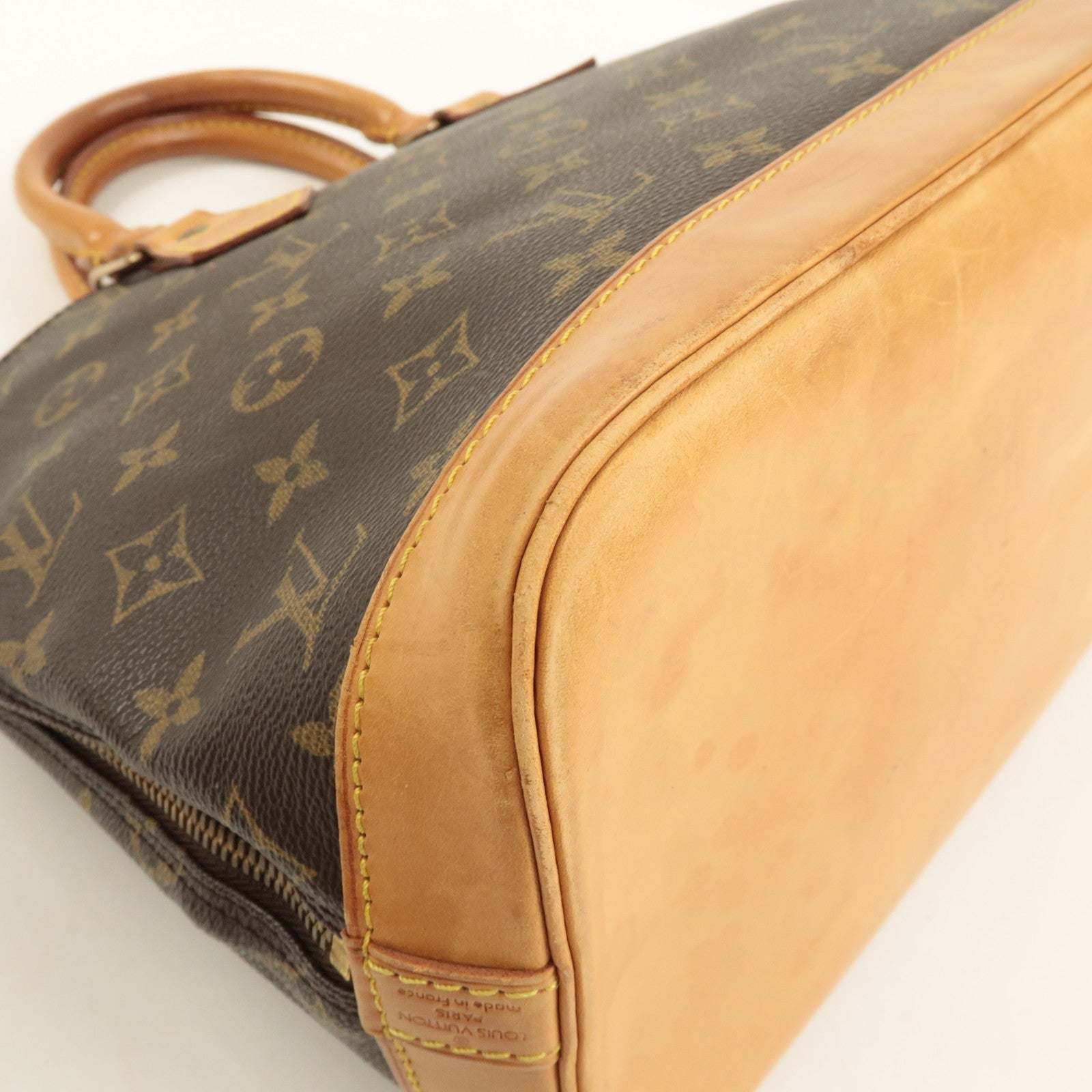 Louis Vuitton Monogram Alma Hand Bag Brown M51130 Used