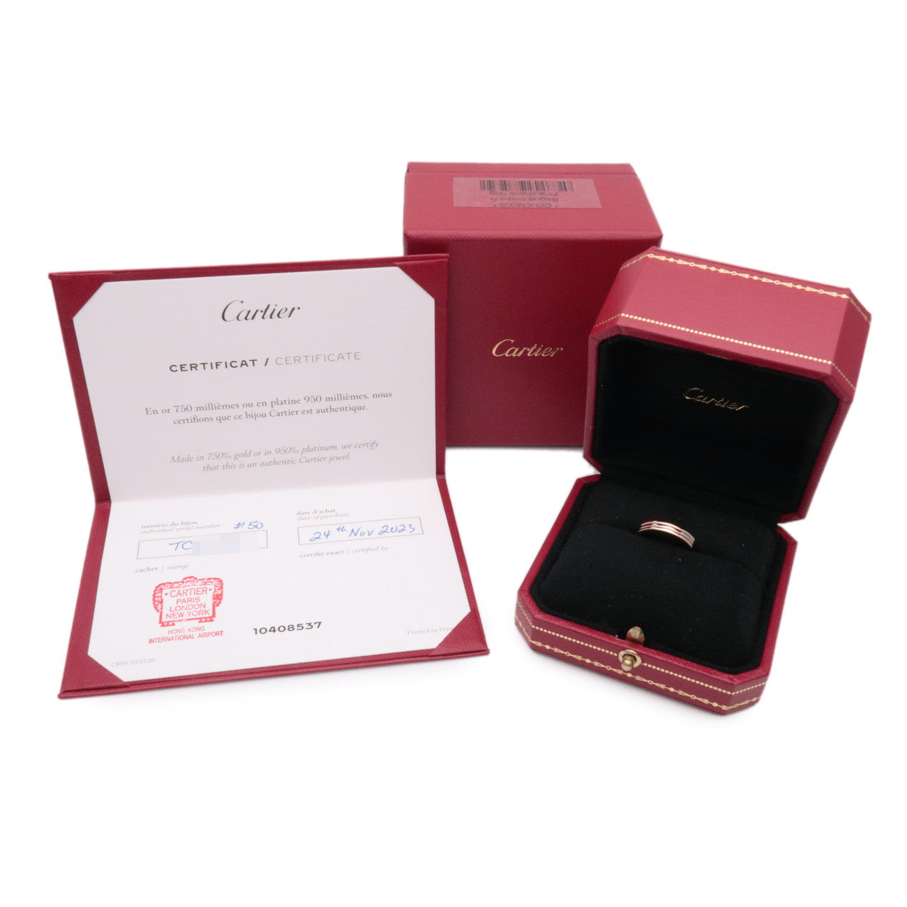 Cartier Vendome Three Color Ring K18 750YG/RG/WG #50 US5.5