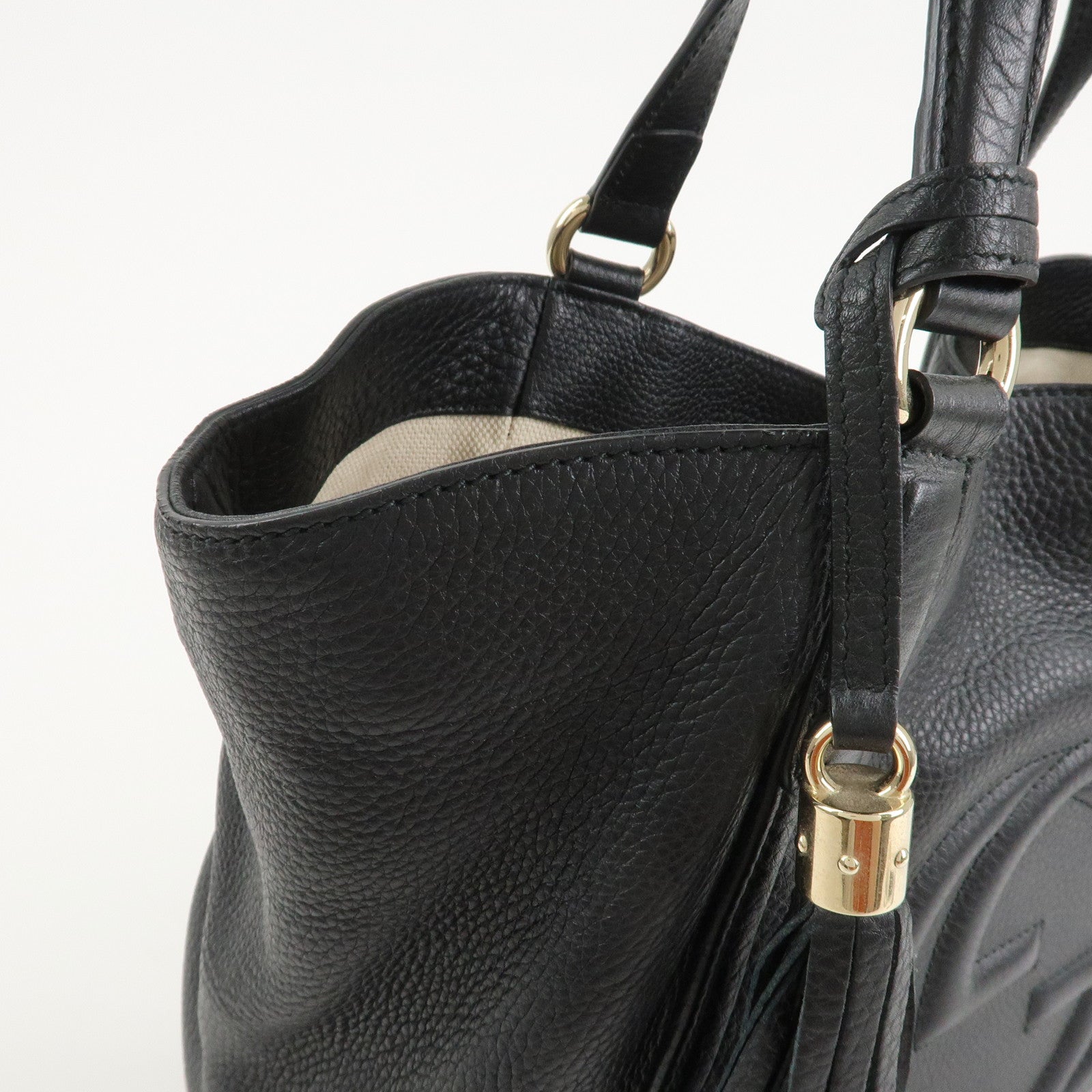 GUCCI SOHO Cellarius Leather Tote Bag Shoulder Bag Black 282309 Used