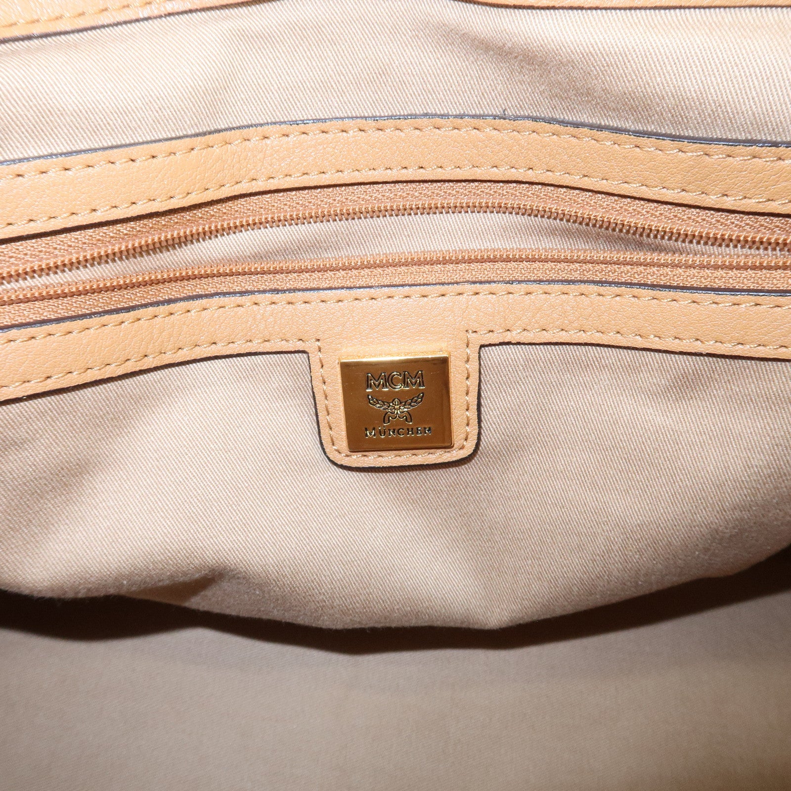 MCM Visetos Leather 2Way Shoulder Bag Tote Bag Brown Used