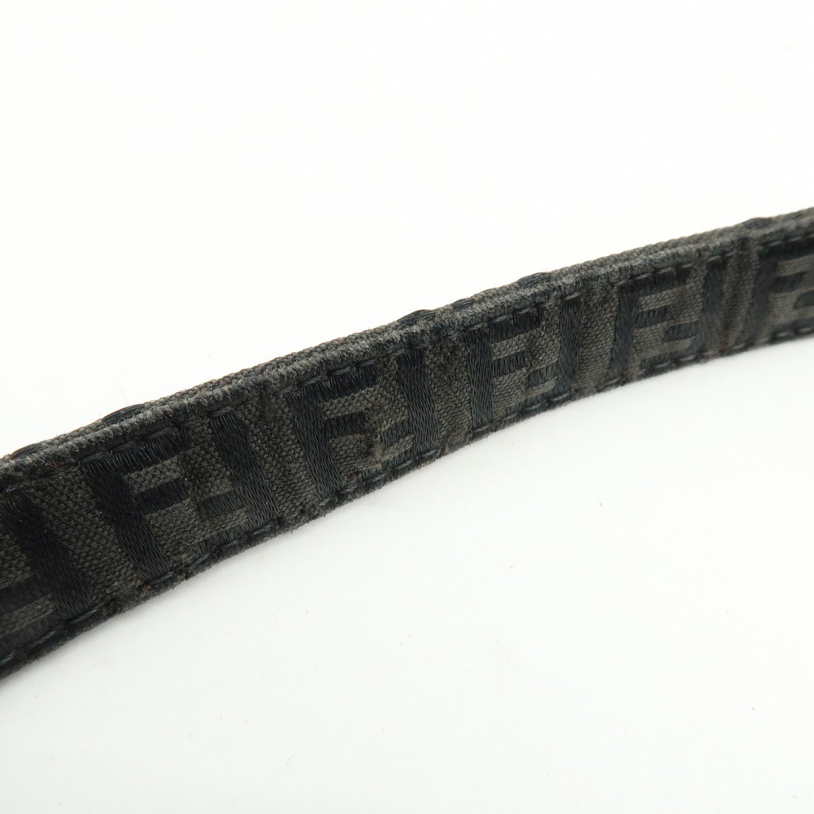 FENDI Zuccino Canvas Mamma Baguette Shoulder Bag Black 8BR001