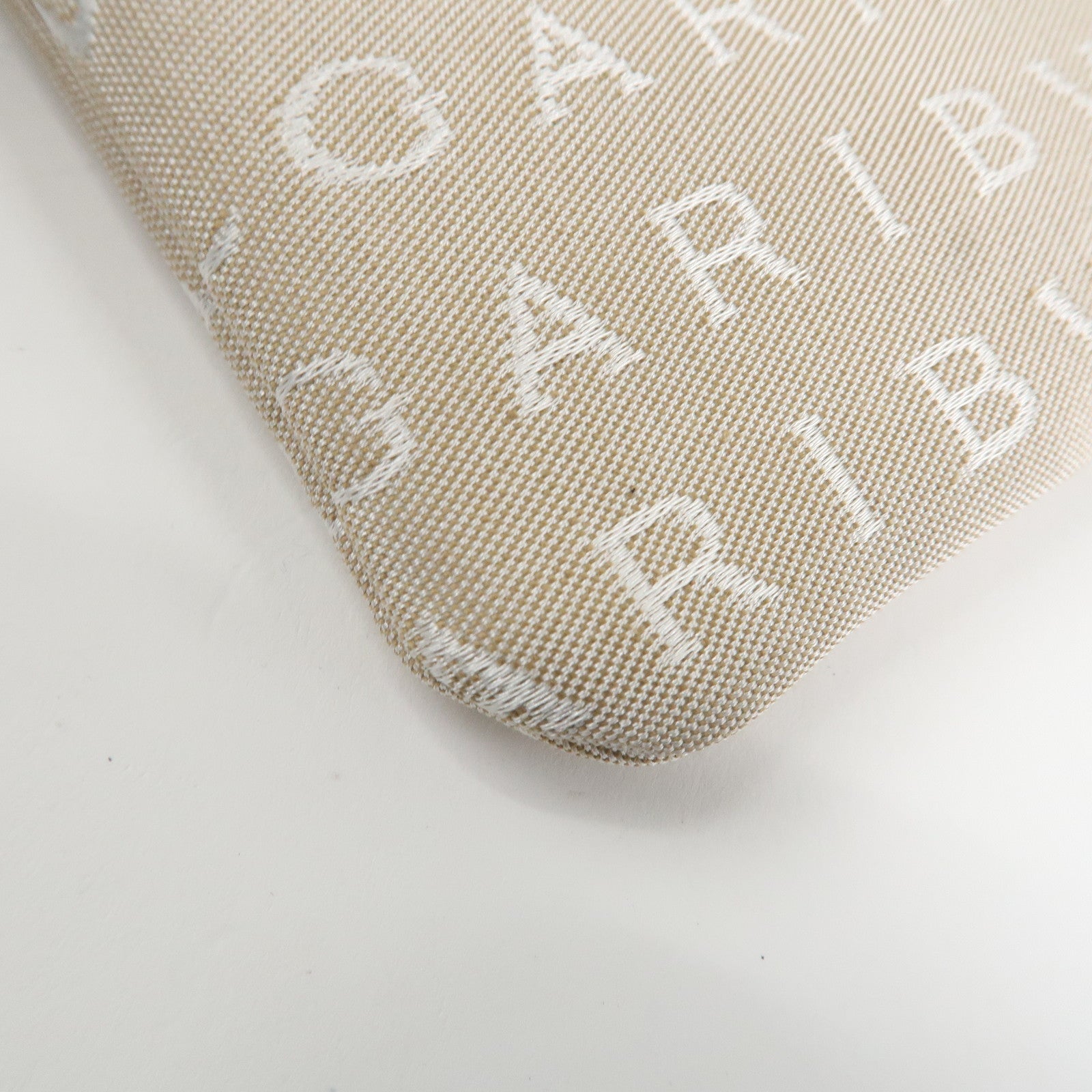 BVLGARI Logo Mania Leather Canvas Shoulder Bag Beige Dark Brown Used