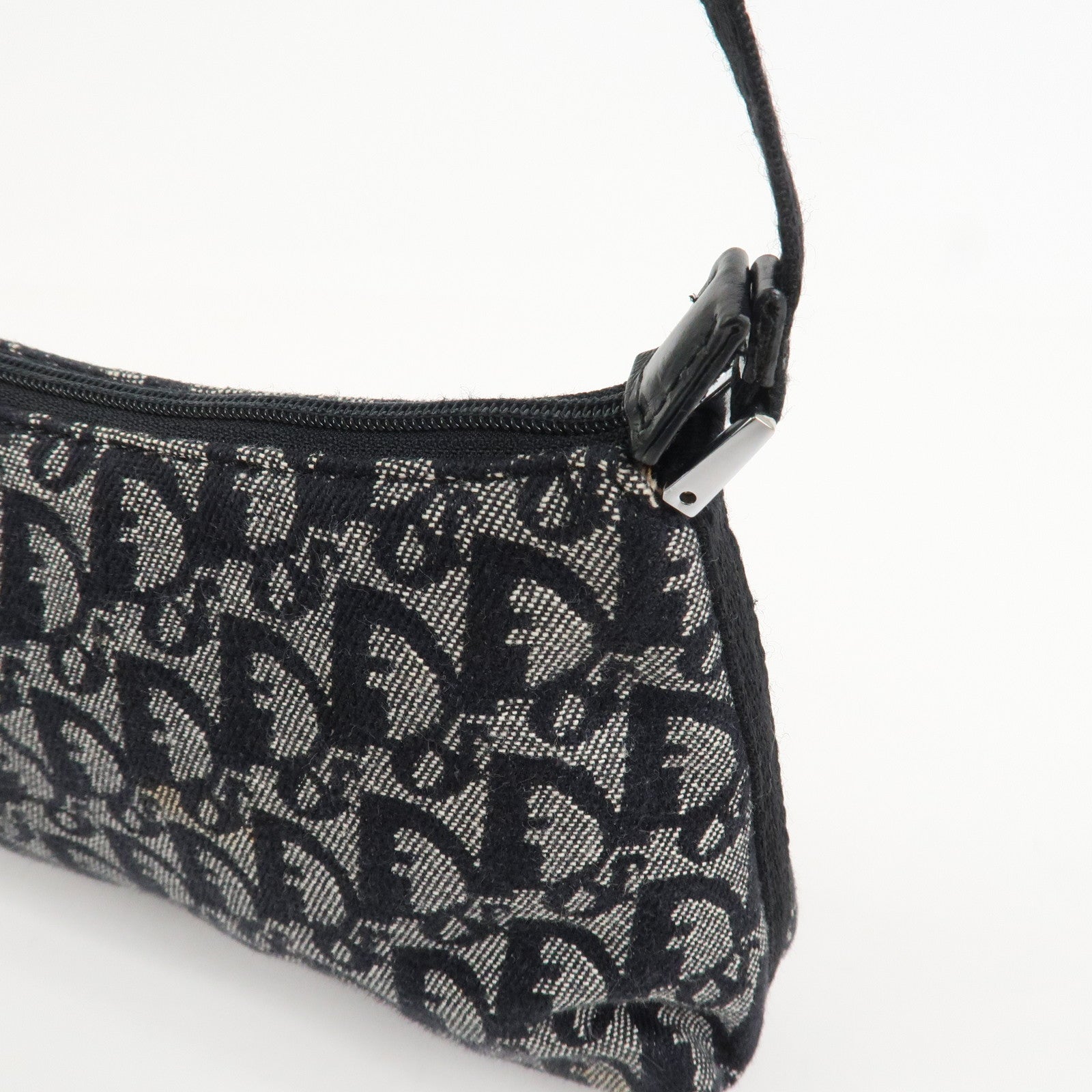 Christian Dior Trotter Canvas Accessory Pouch Hand Bag Navy