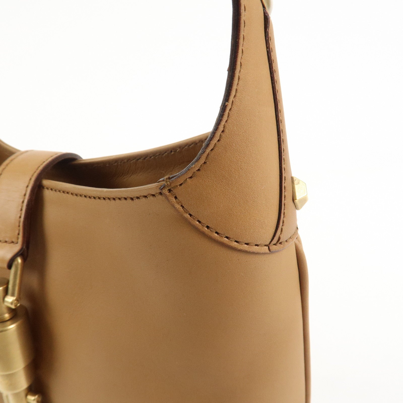 GUCCI New Jackie Leather Shoulder Bag Hand Bag Brown120885