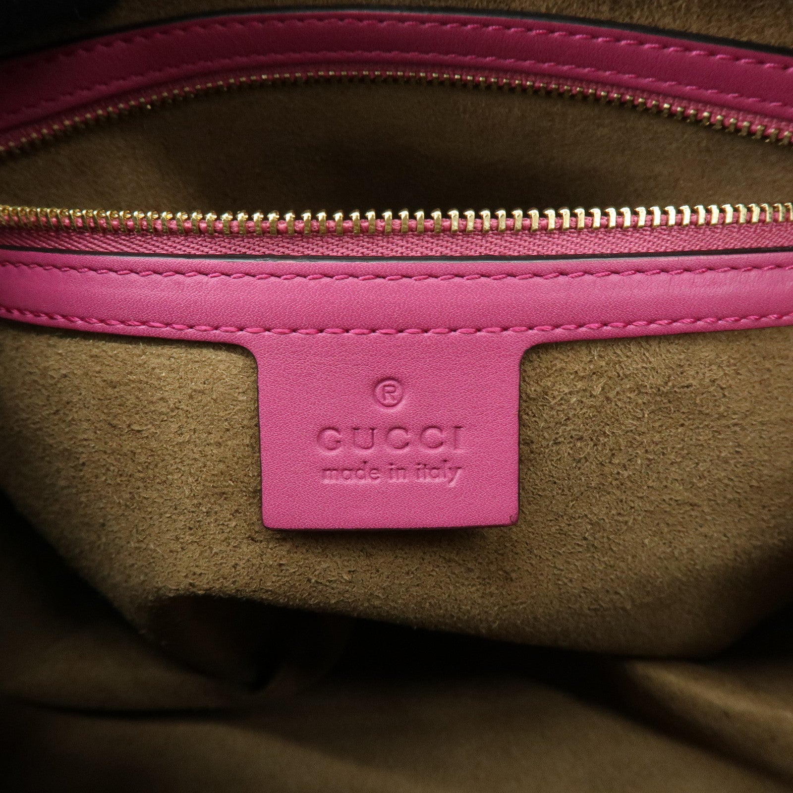 GUCCI GG Supreme Leather 2WAY Shoulder Bag Beige Red Pink 409529