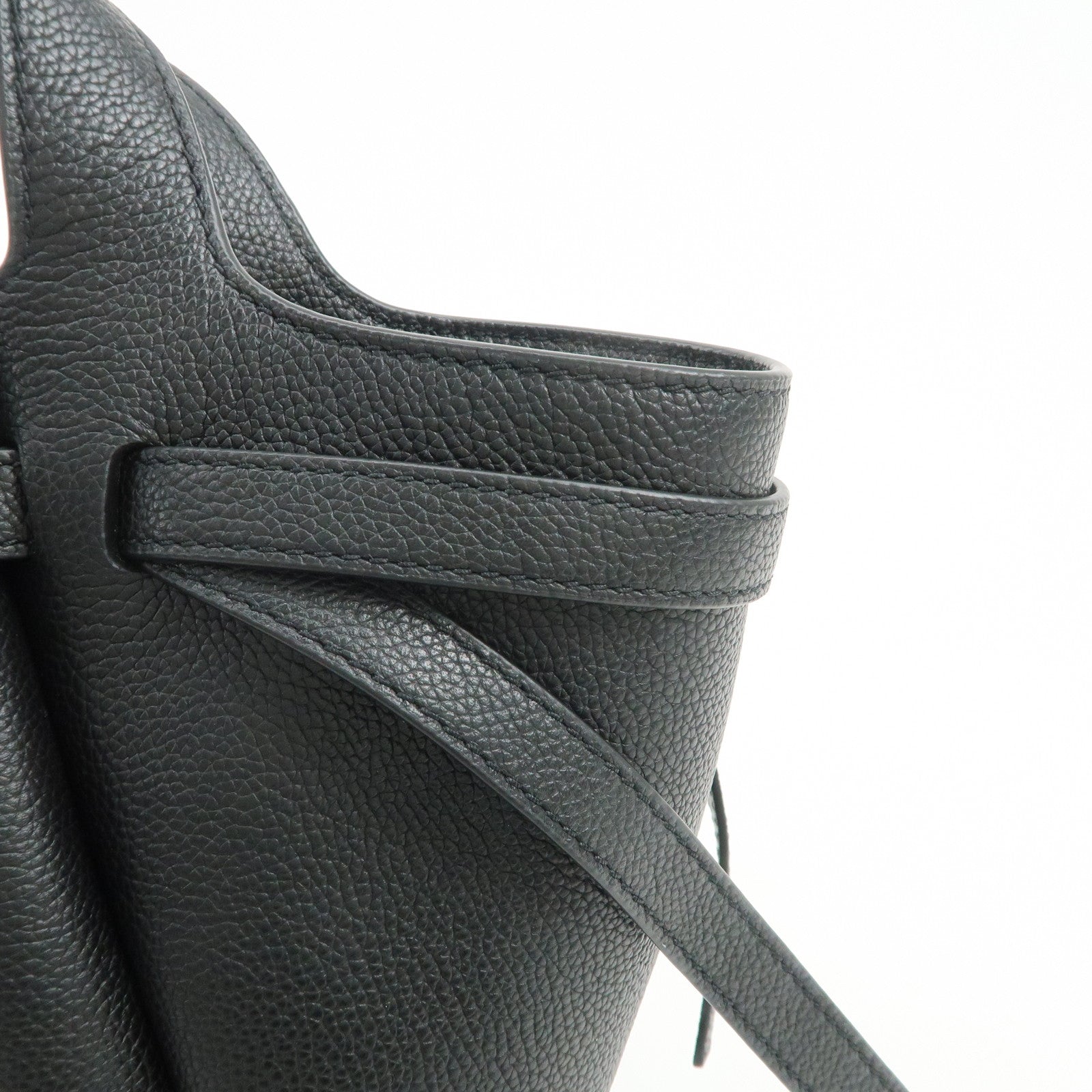 TORY BURCH ROMY Logo Leather Small Tote Bag 2Way Bag Hand Bag Black