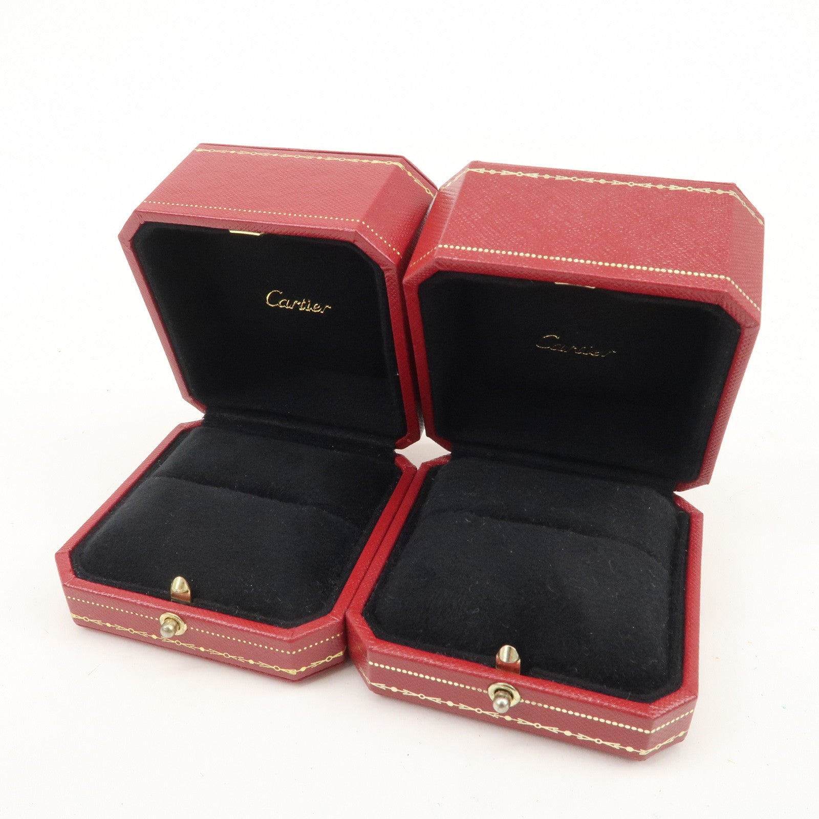 Cartier Set of 5 Jewelry Boxes Ring Boxes Red Gold