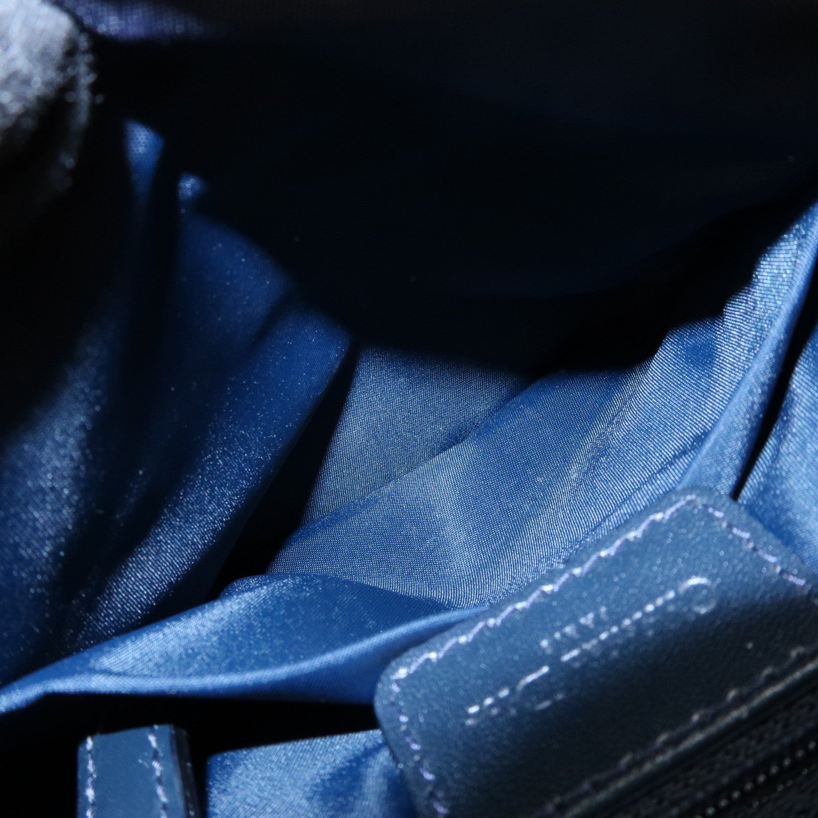 Christian Dior Trotter Jacquard Leather Shoulder Crossbody Bag Navy