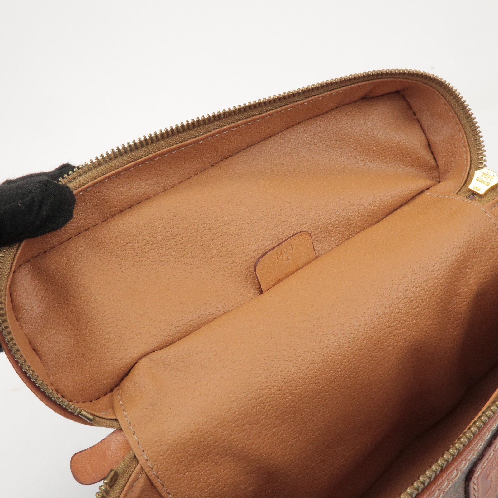 CELINE Macadam PVC Leather Hand Bag Vanity Bag Brown