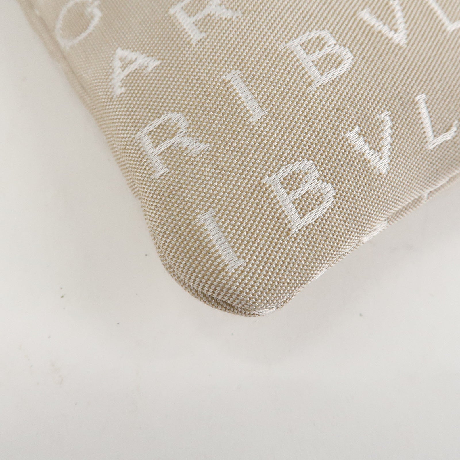 BVLGARI Logo Mania Leather Canvas Shoulder Bag Beige Brown