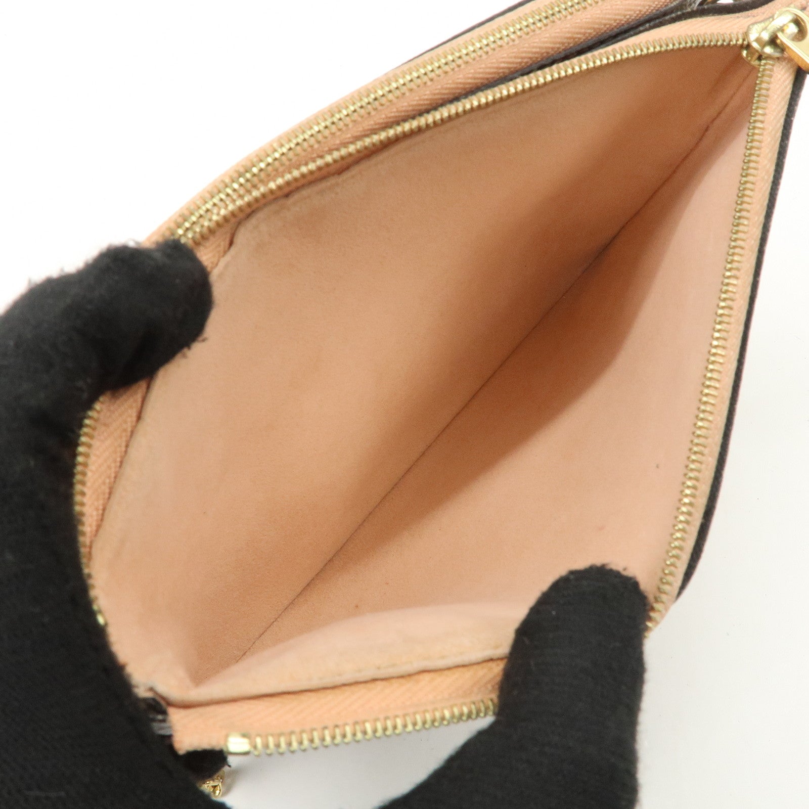 Louis Vuitton Damier Pochette Double Zip Shoulder Bag Brown N60254 Used