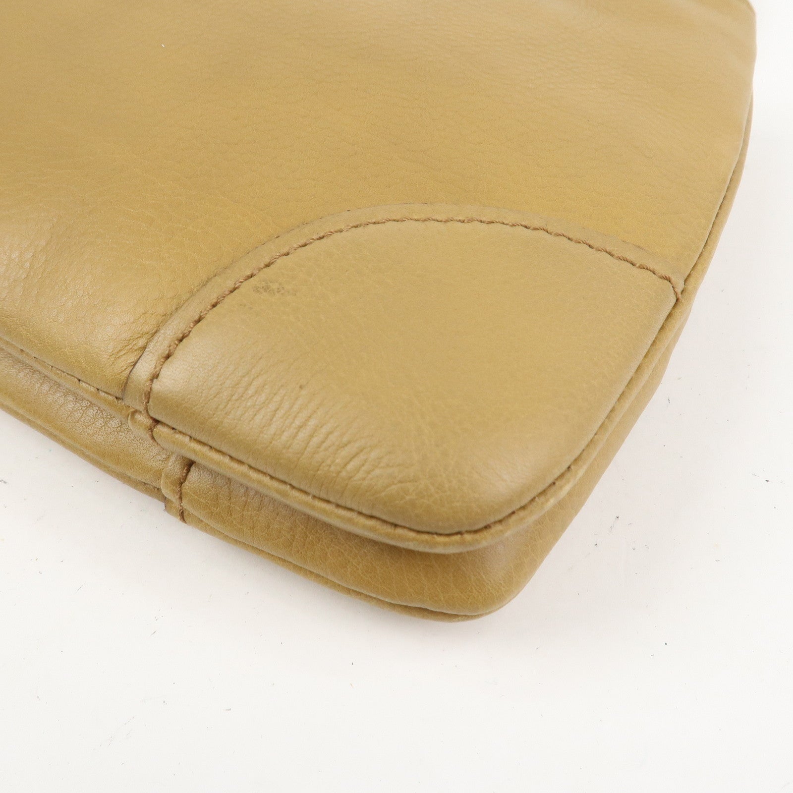 GUCCI Leather Shoulder Bag Hand Bag Beige 108964