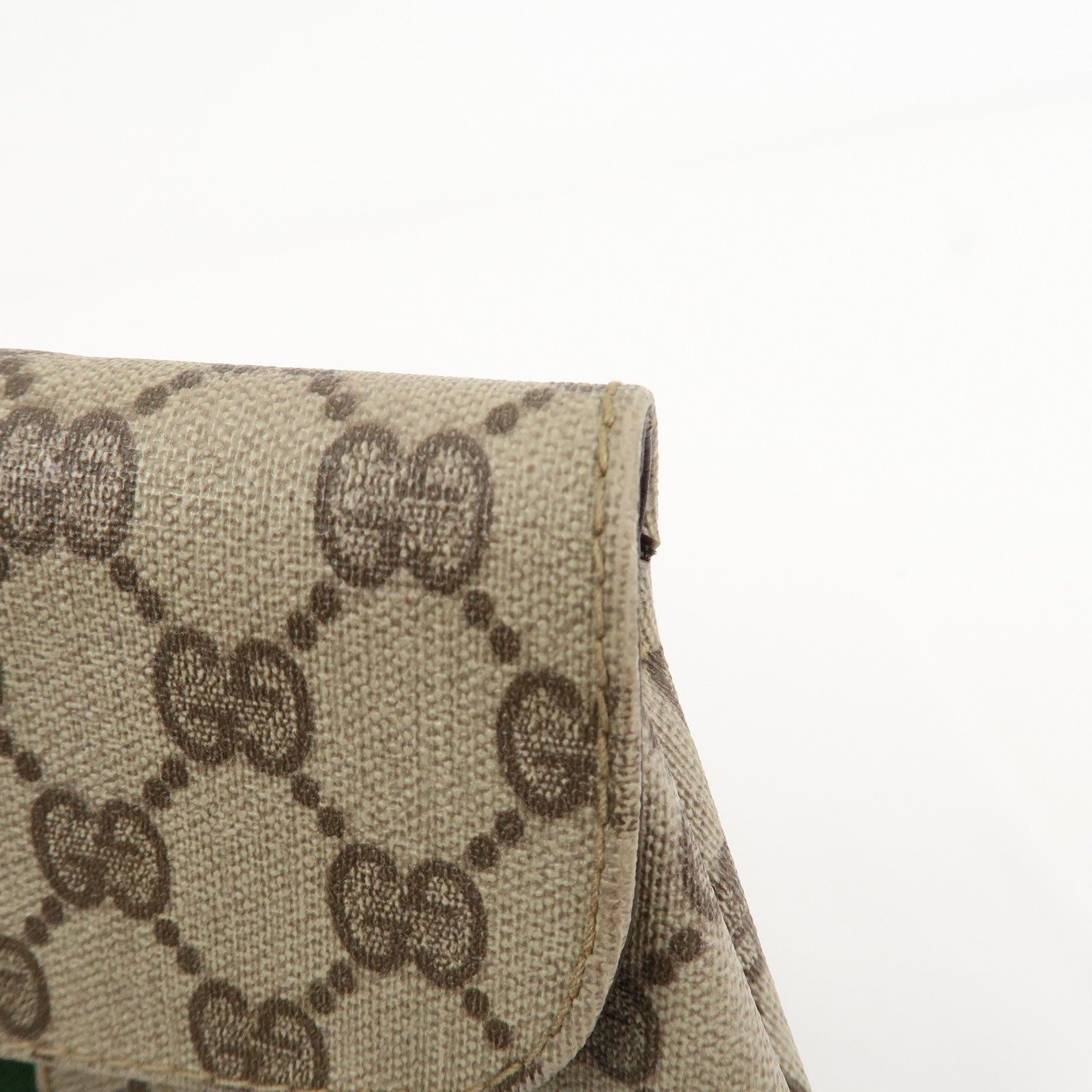 GUCCI Old Gucci GG Supreme Cosmetic Pouch Clutch Bag Beige