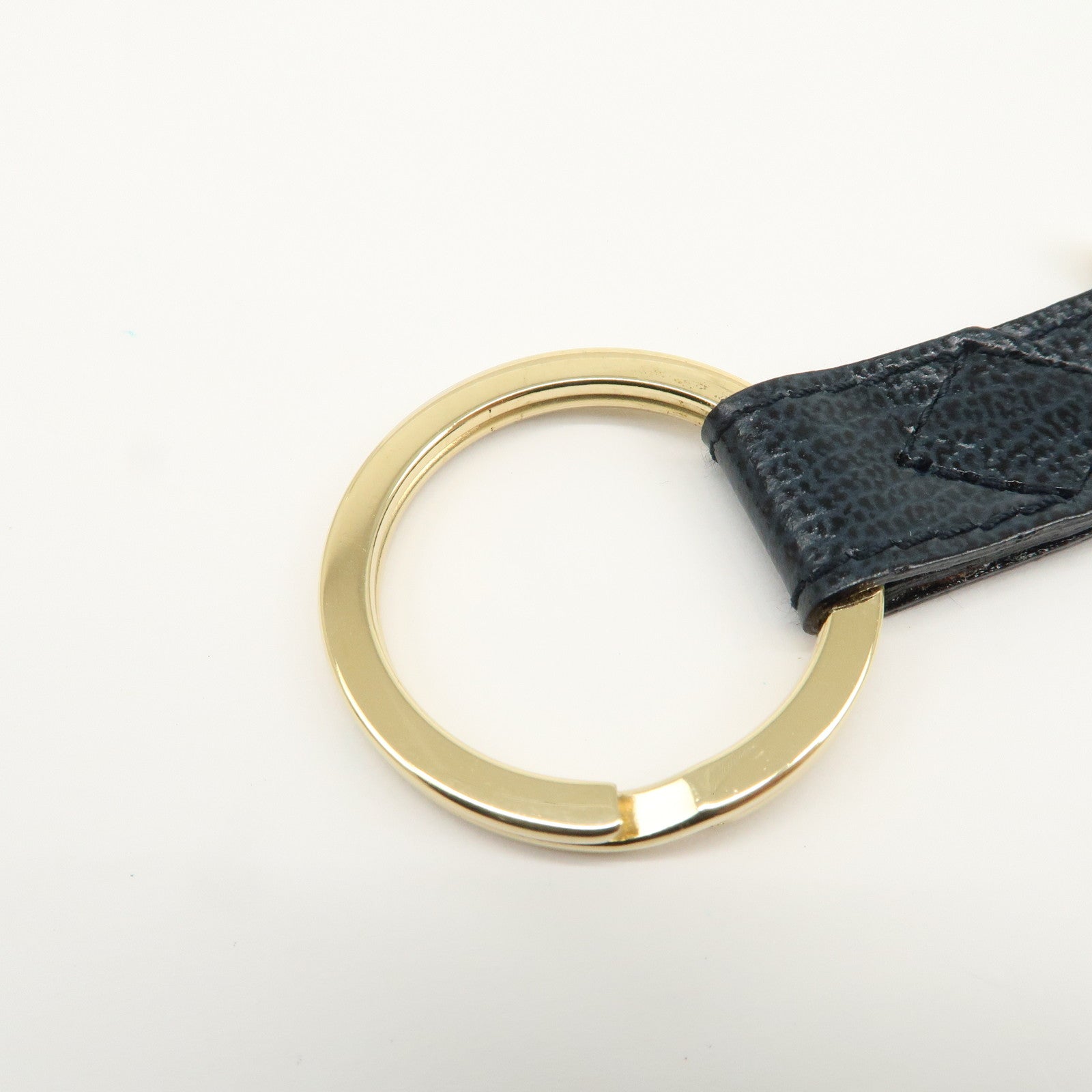 Ferragamo Gancini Leather Metal Bag Charm Key Charm Key Chain Black