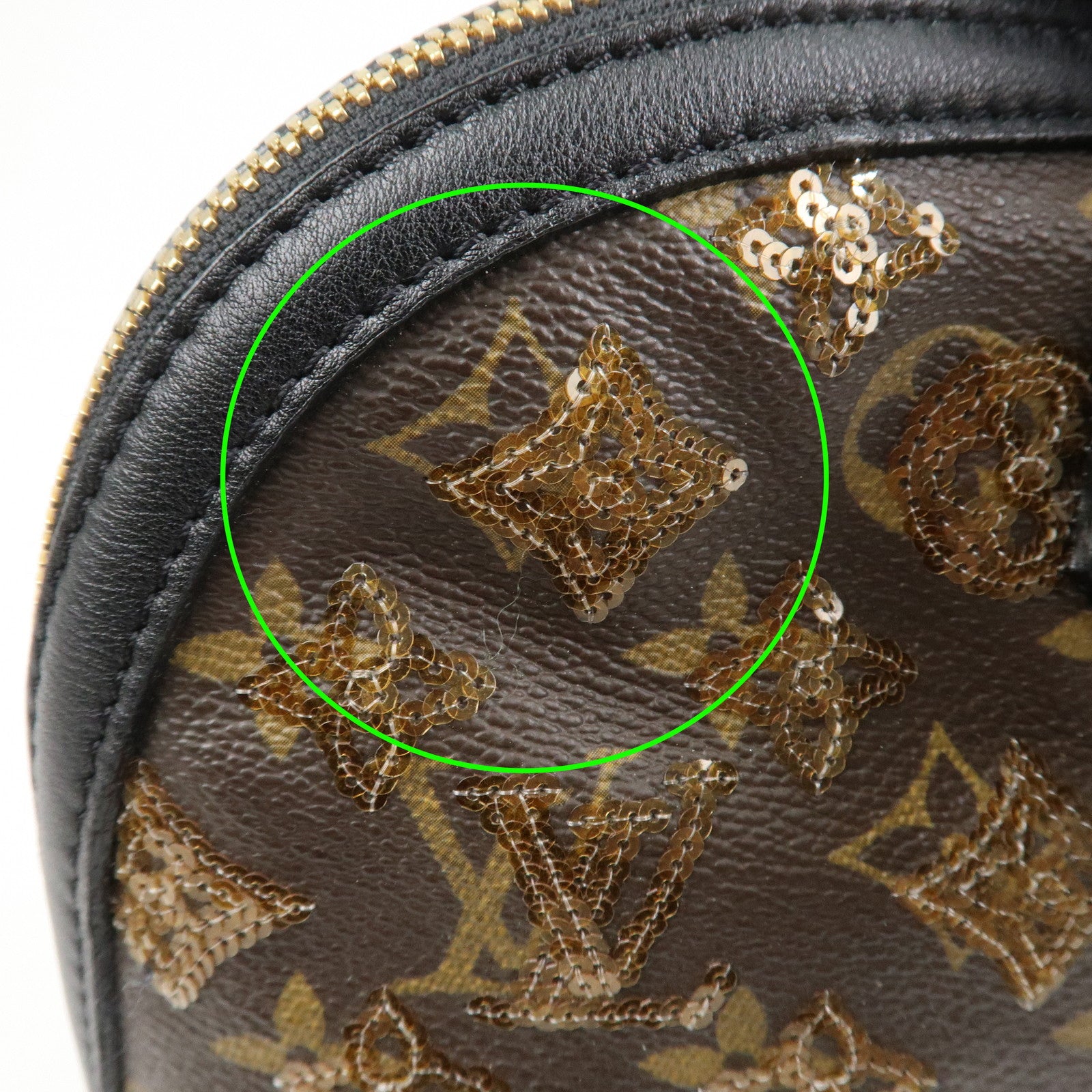 Louis Vuitton Monogram Eclipse Alma Hand Bag Ambre Brown M40245