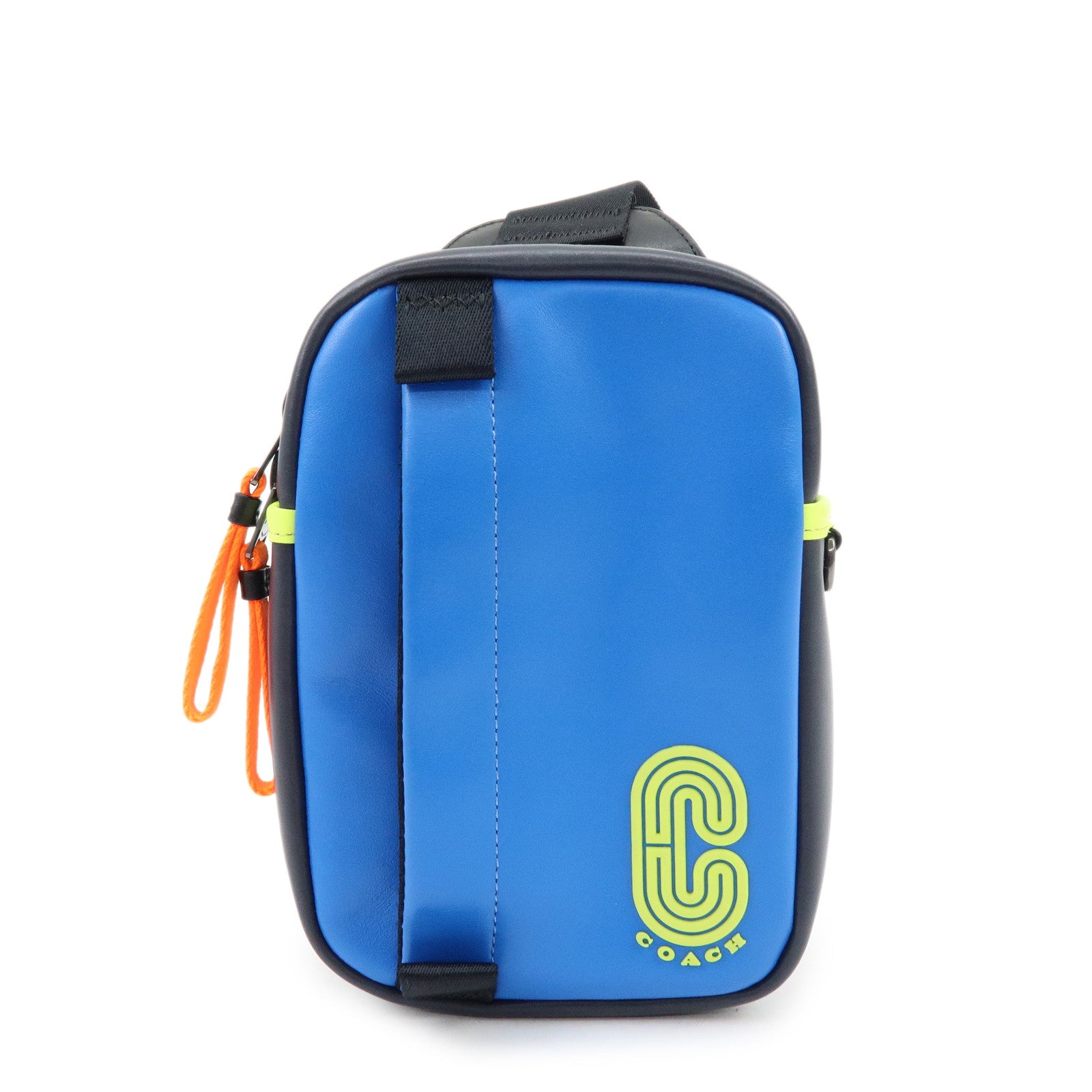 COACH Edge L-Pack Leather Waist Bag Crossbody Bag Blue Black