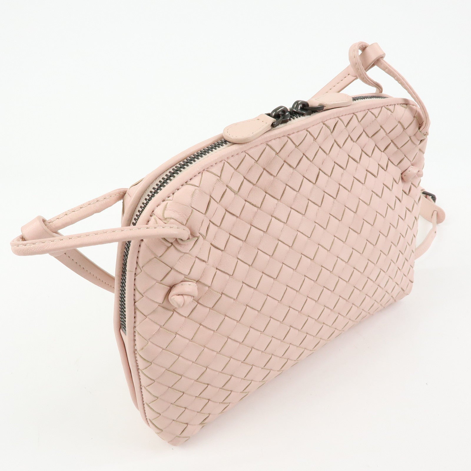 BOTTEGA VENETA Intrecciato Leather Shoulder Bag Pink 245354