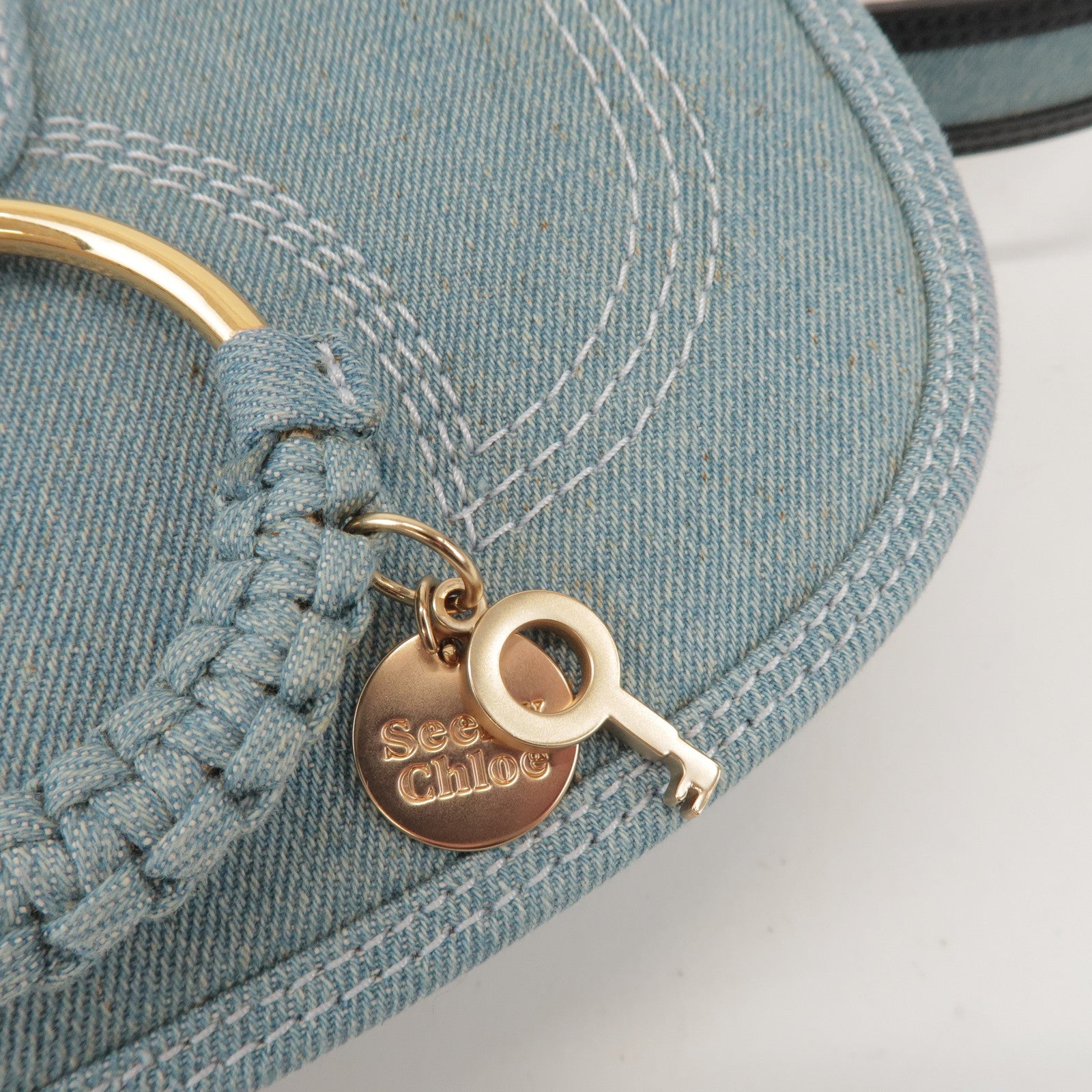 Chloe See by Chloe Hana Denim Leather Shoulder Bag Denim