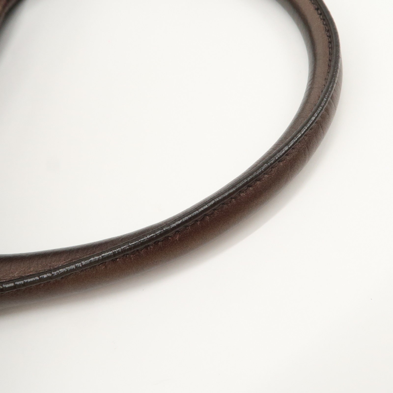 Prada Gathered Leather Tote Bag Hand Bag Bronze Silver HDW BN1719 Used